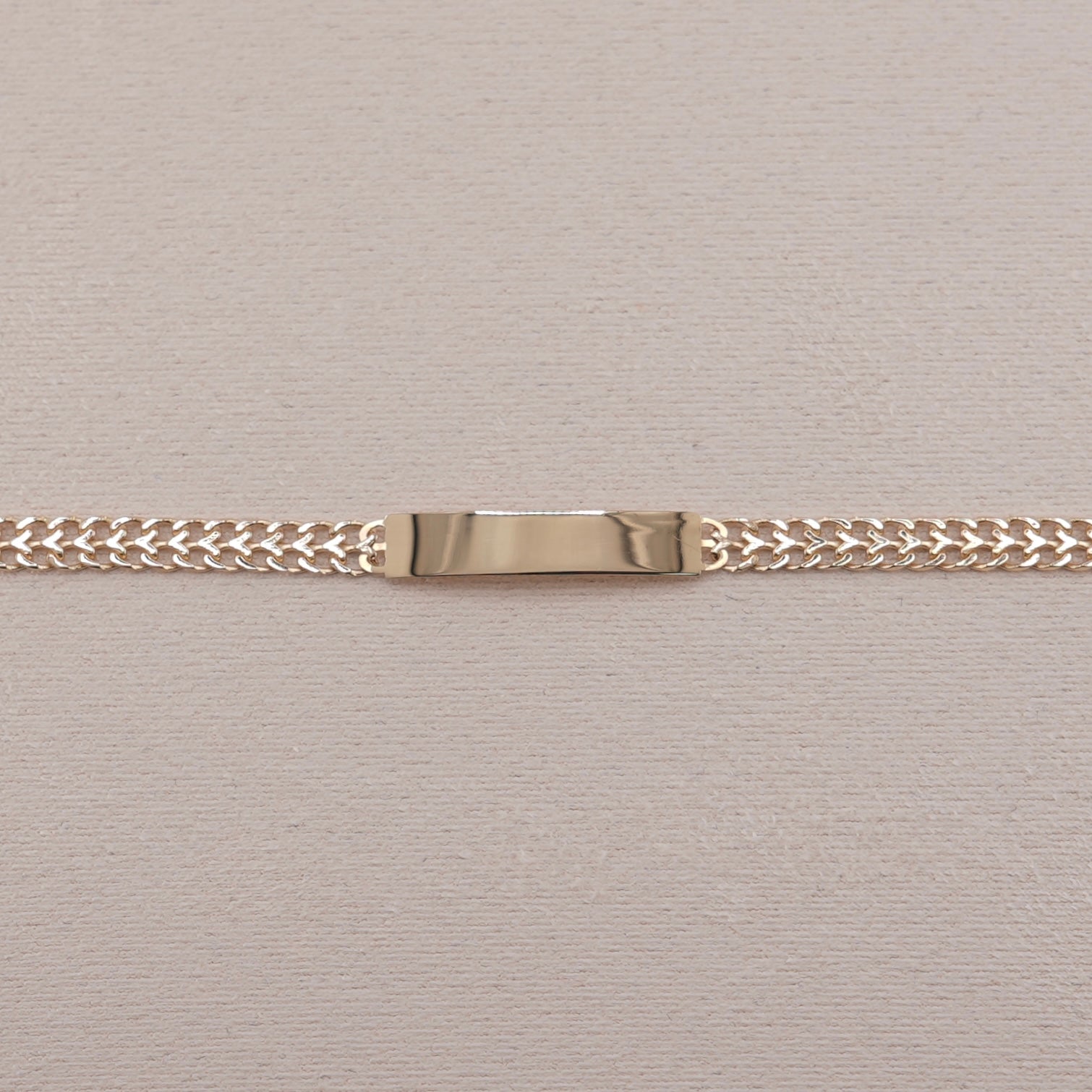 14k Gold Baby Petatillo ID Bracelet 4mm