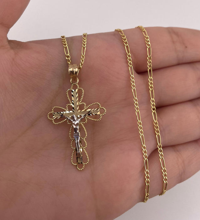 14k Gold Cross Chain Set CBP#50