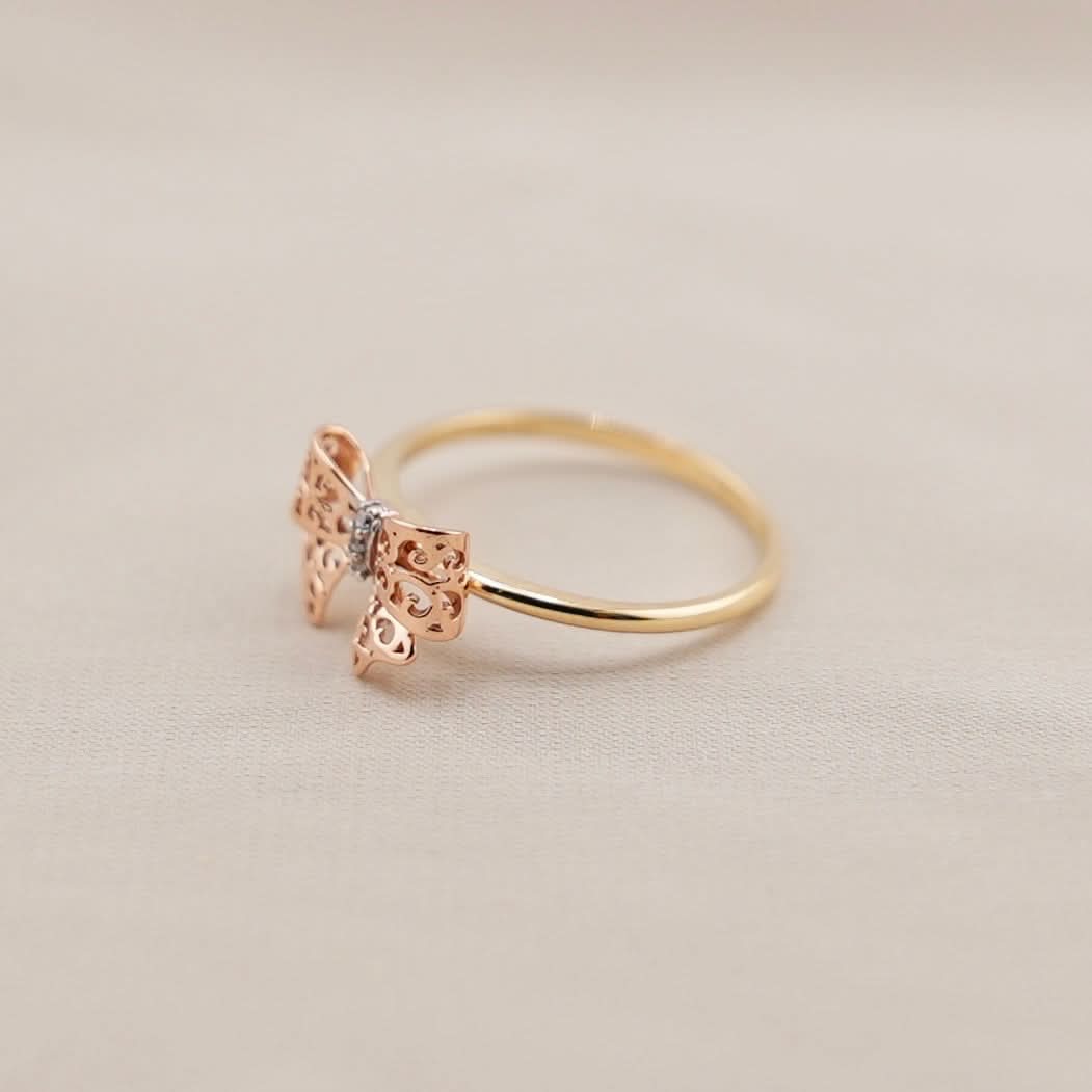 14k Gold Bow Ring
