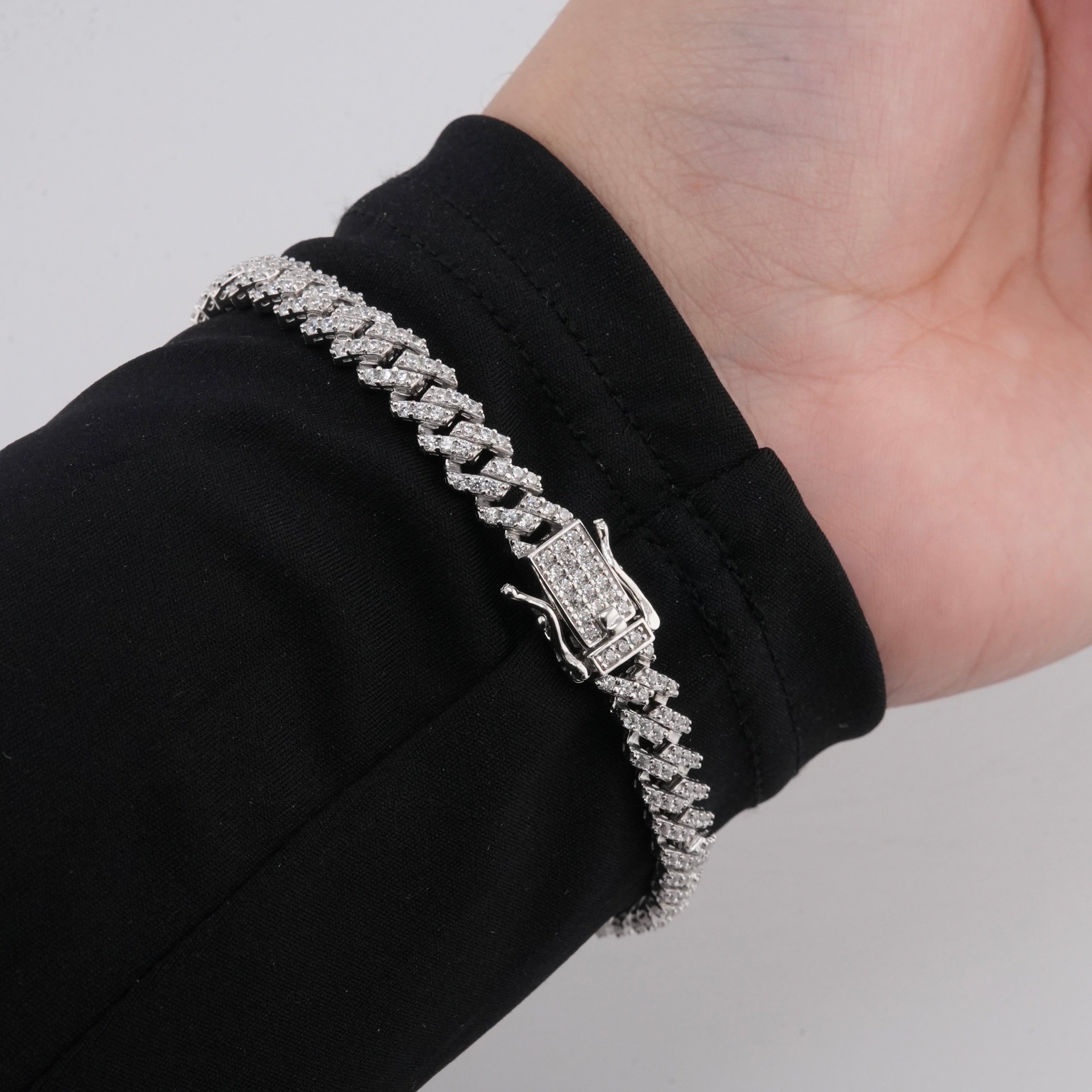 925 Silver Monaco Bracelet 6.5mm . 059