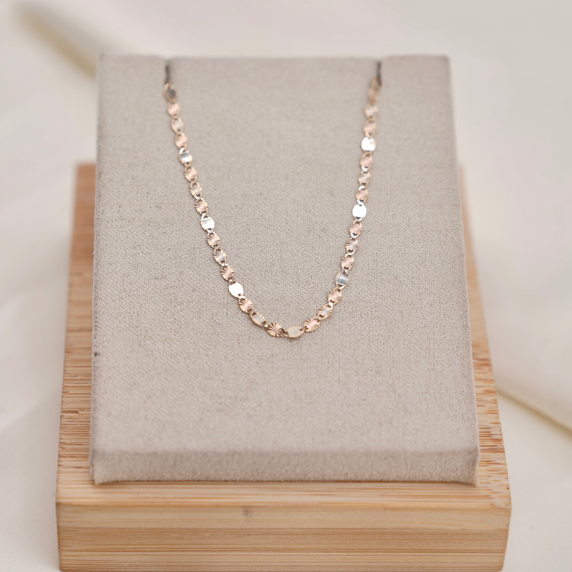 14k Gold Solid Light Star Valentino Chain 2mm