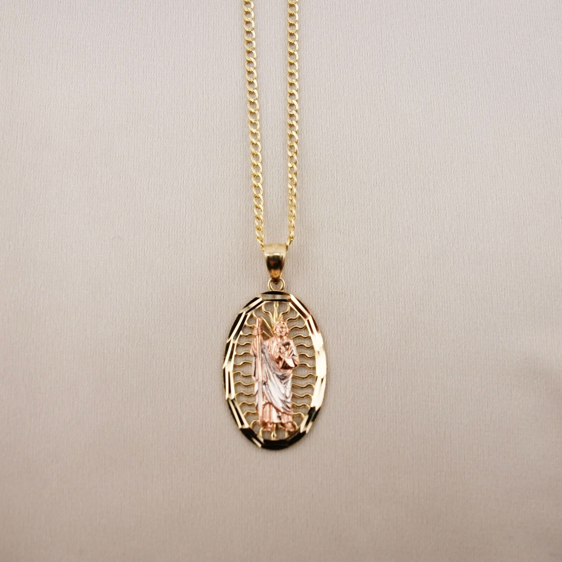 14k Gold San Judas Chain Set