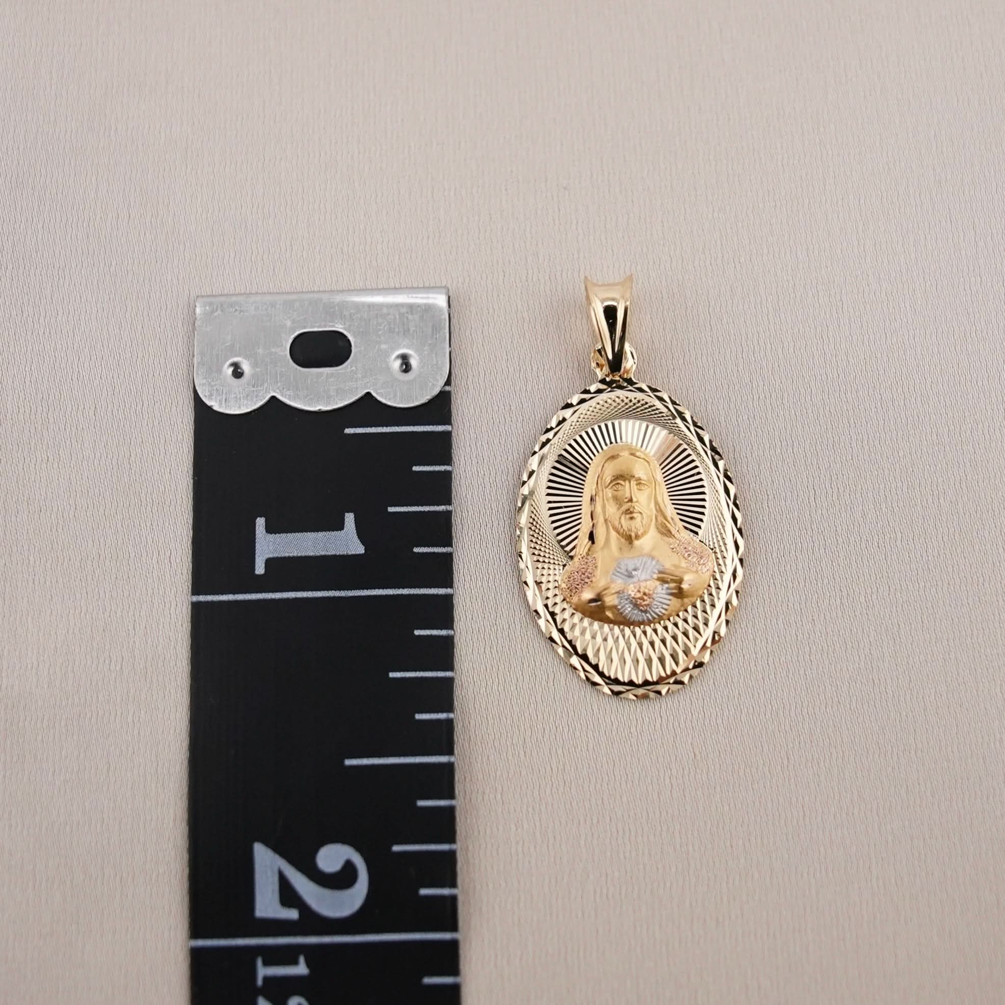 14k Gold Jesus Chain Set