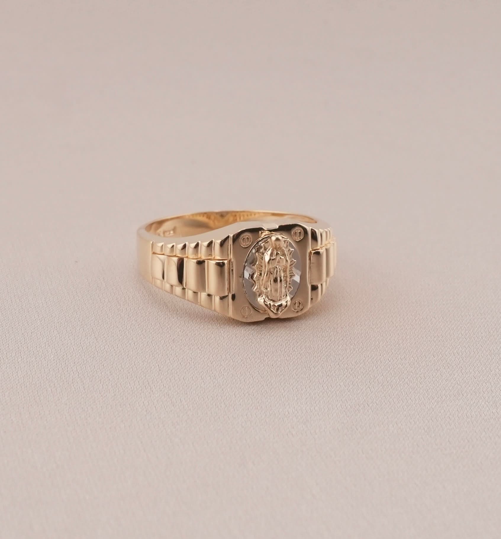 14K Gold Virgencita Men's Ring
