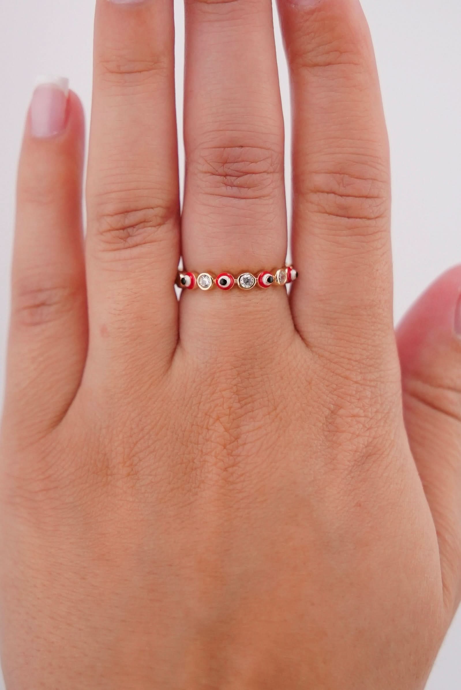 14k Gold Evil Eye Ring