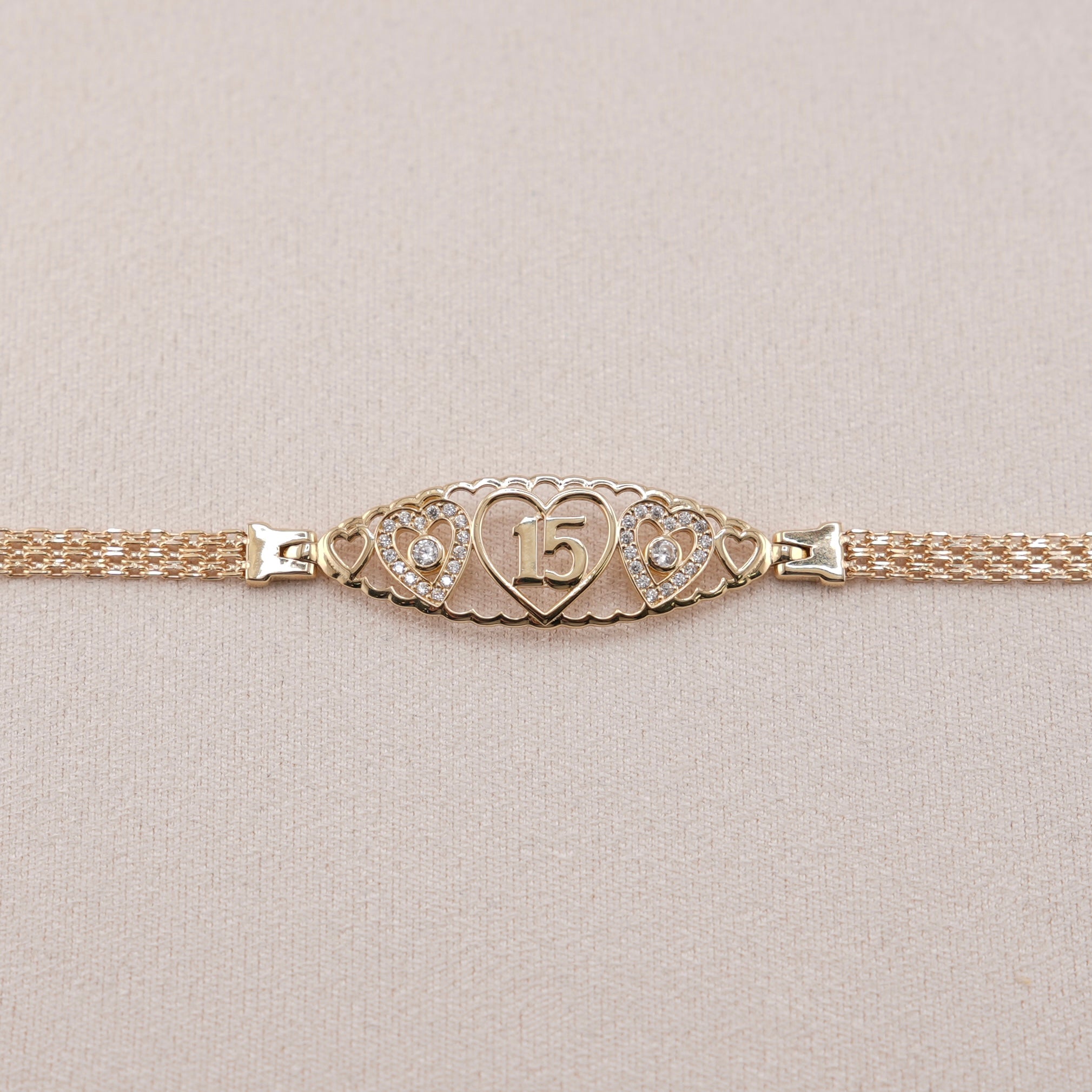 14k Gold Quinceañera Bracelet
