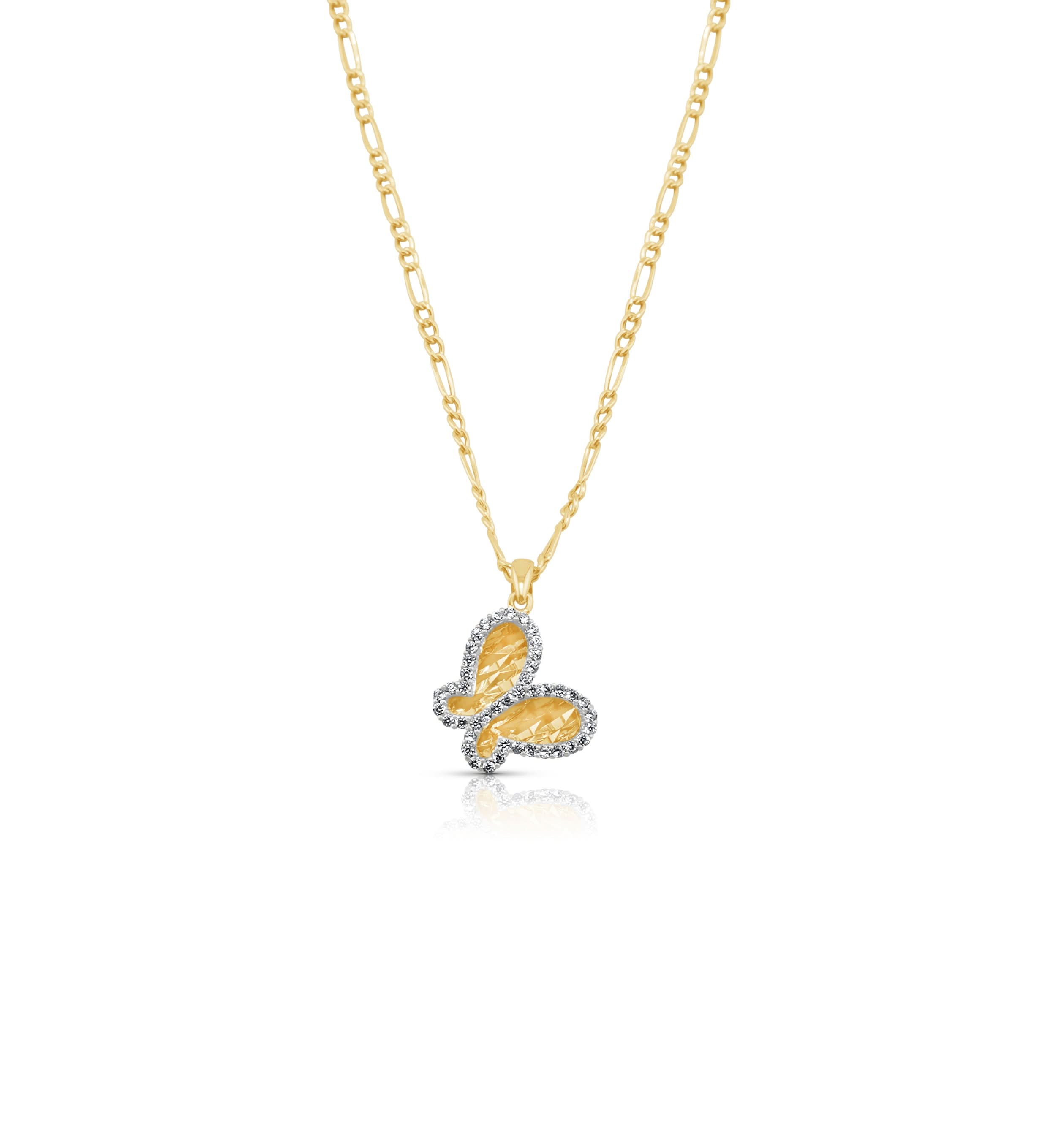 14k Gold Butterfly Chain Set