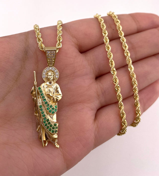 14k Gold San Judas Chain Set CBP#21