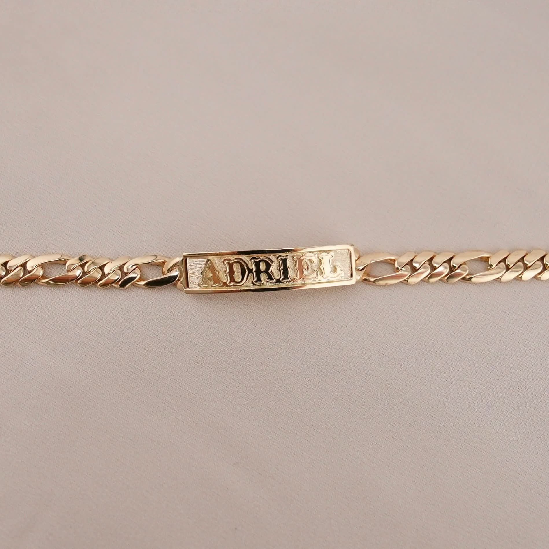 14k Gold Kid’s Custom Figaro ID Bracelet