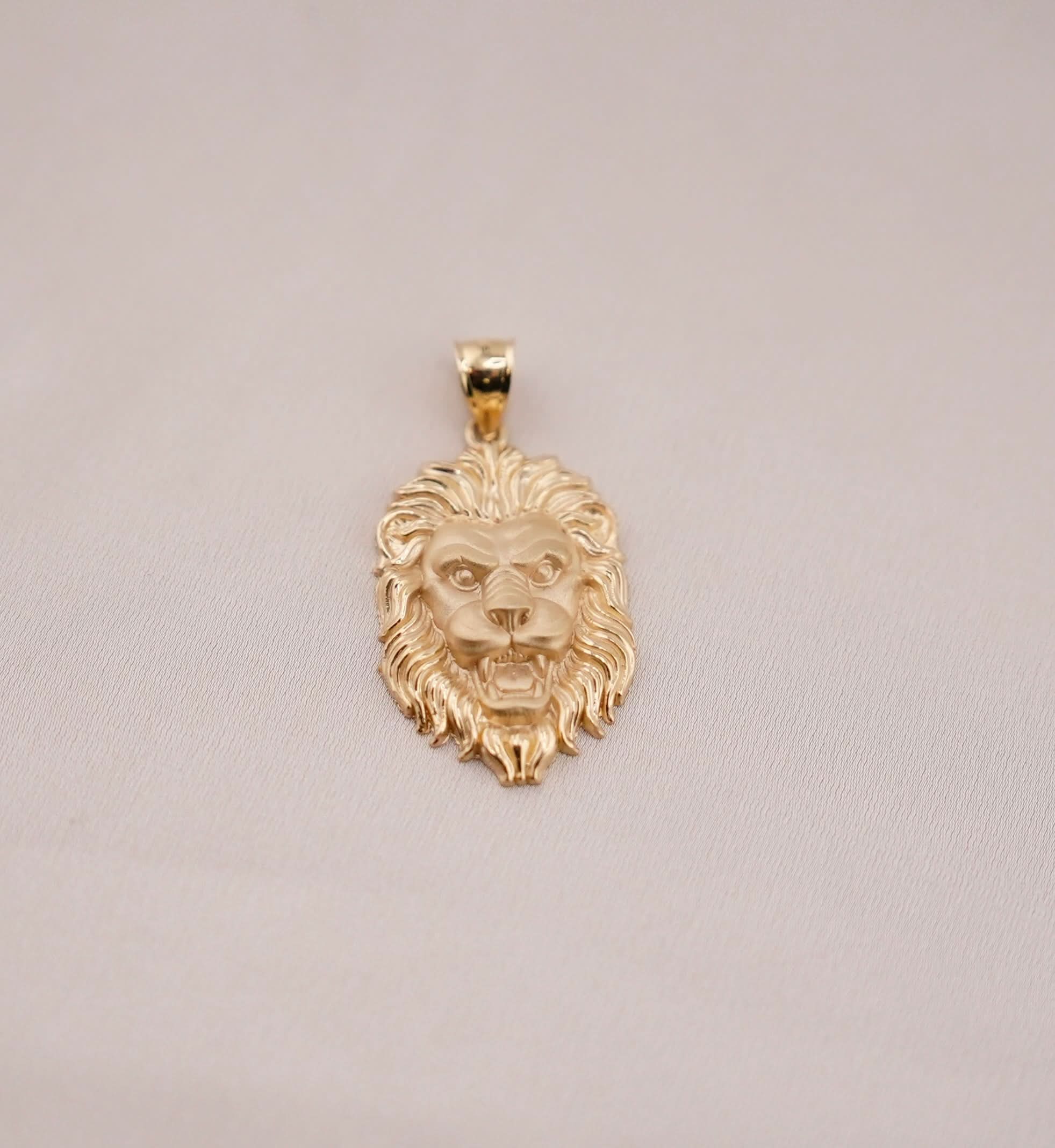 14k Gold Medium Lion Pendant