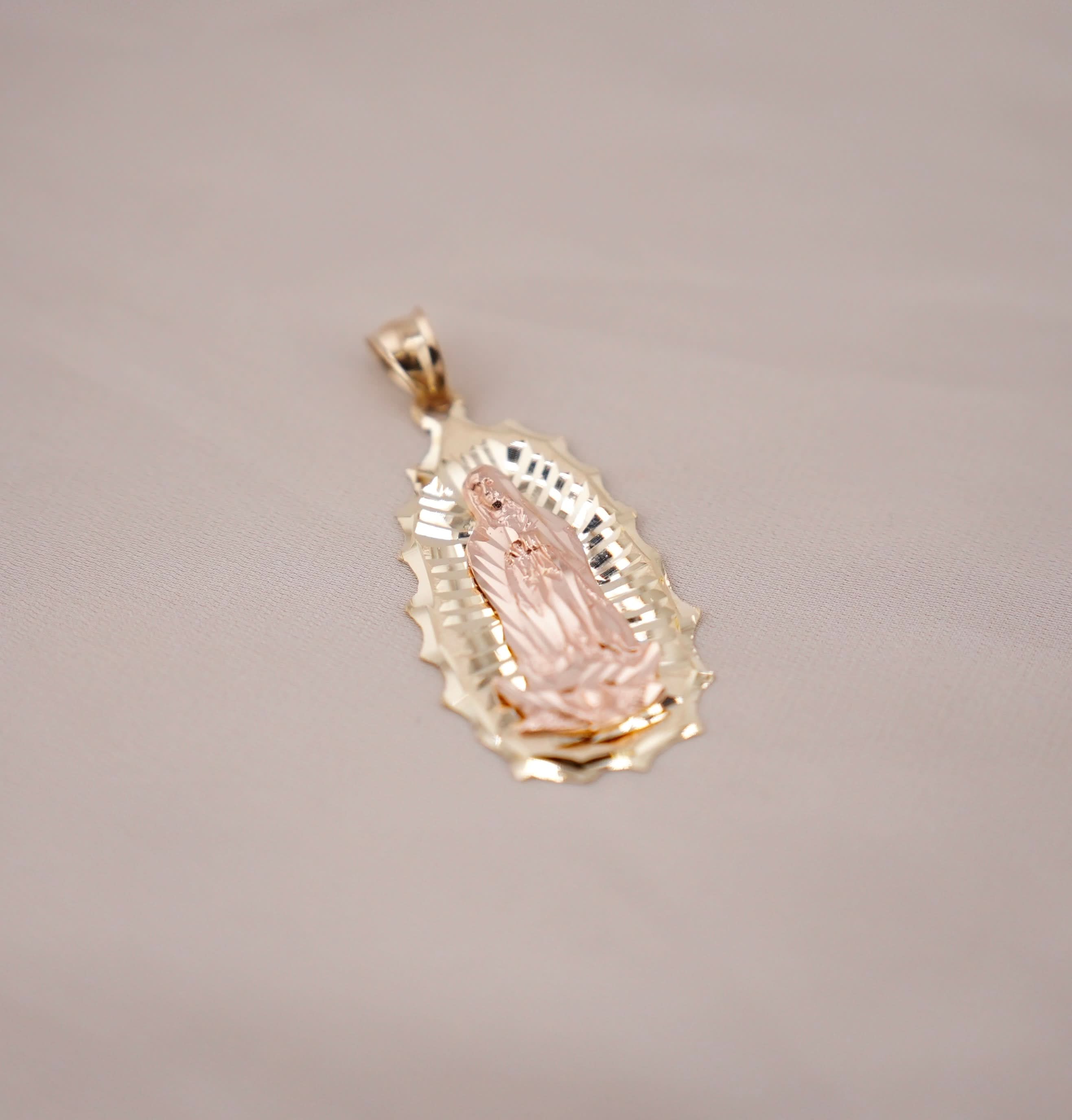 14k Gold Medium Virgencita Pendant