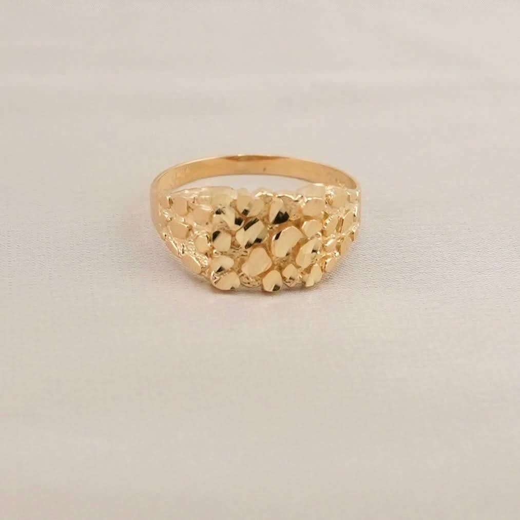 14k Gold Nugget Ring . 078