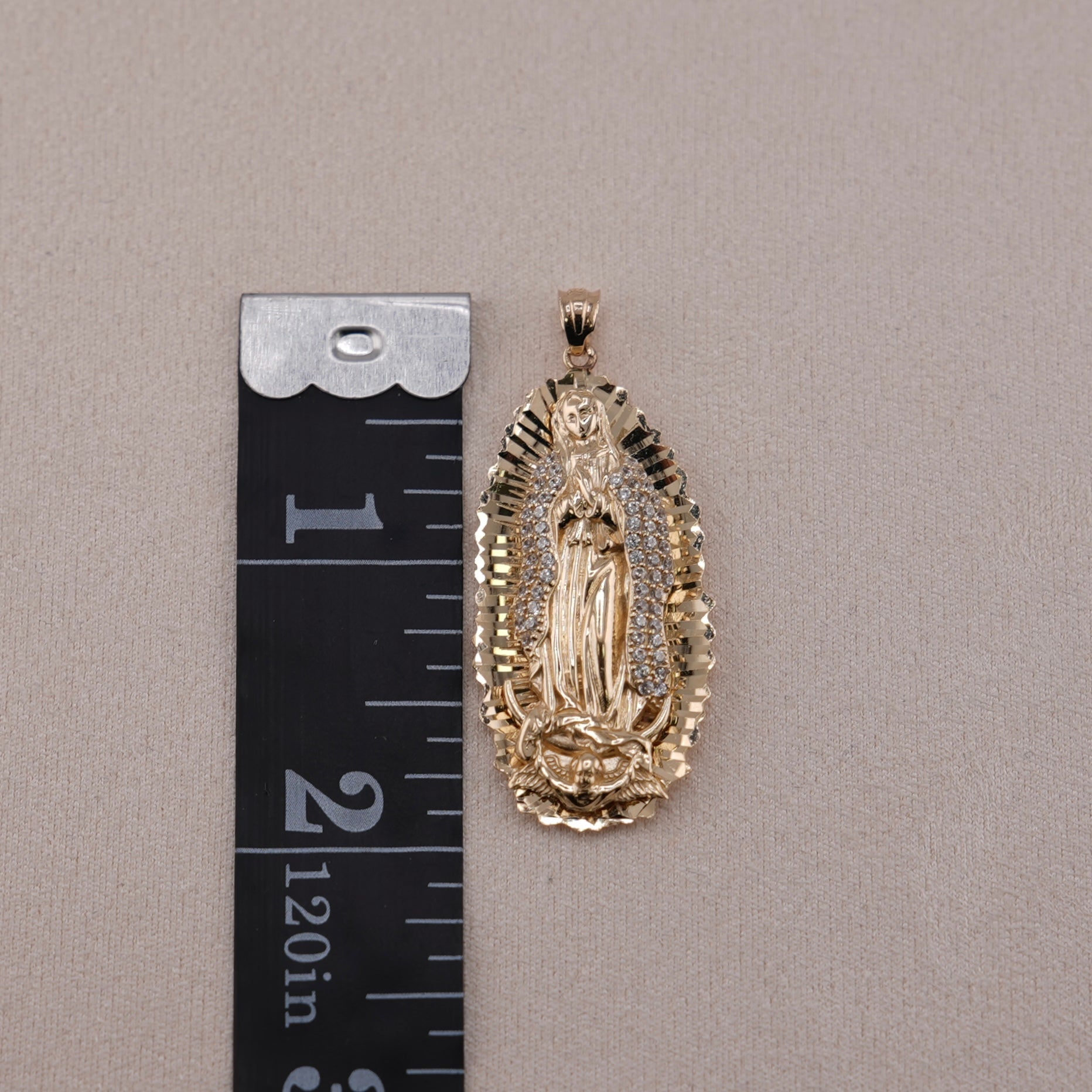14k Gold Virgencita Pendant