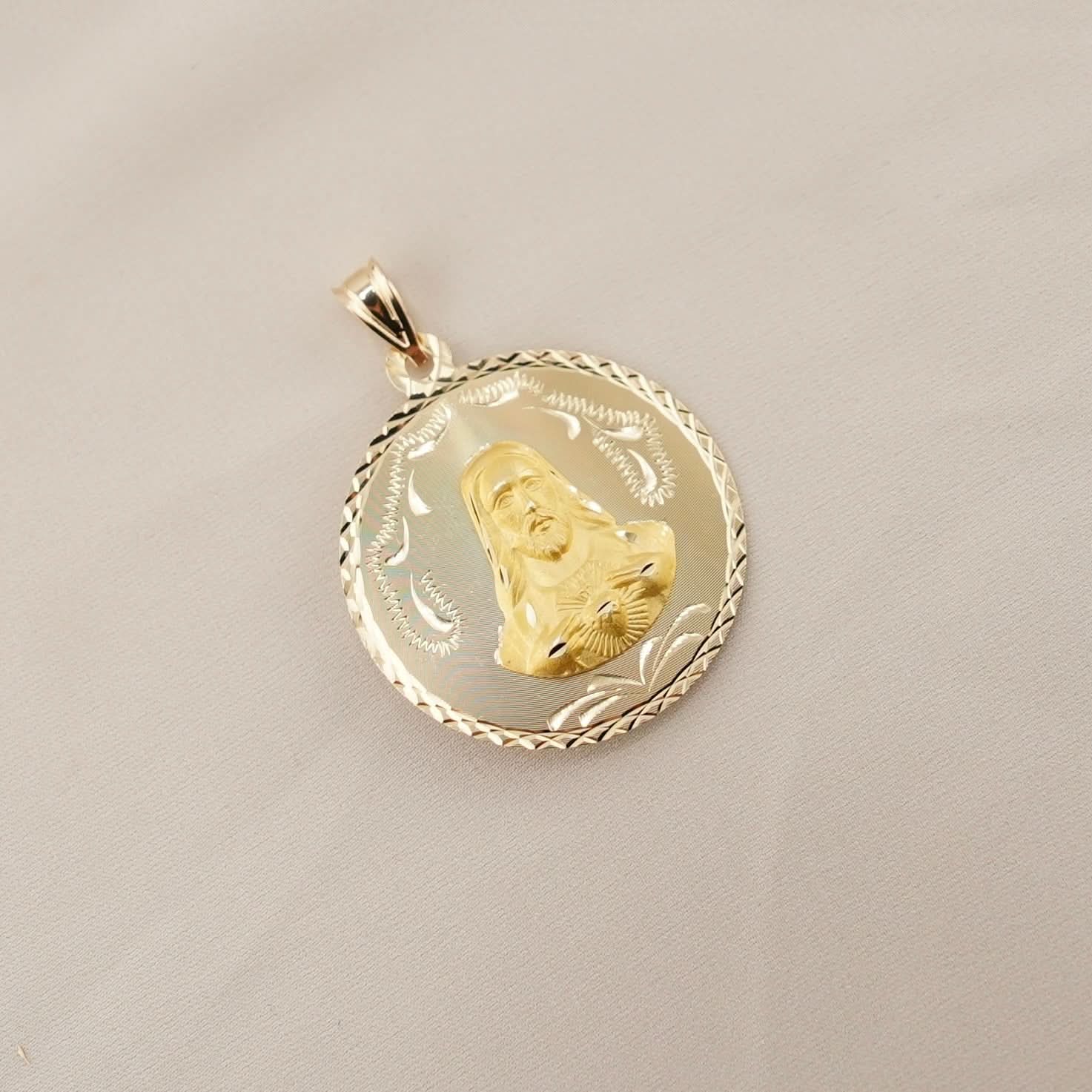 14k Gold Large Double-Sided Virgencita Pendant