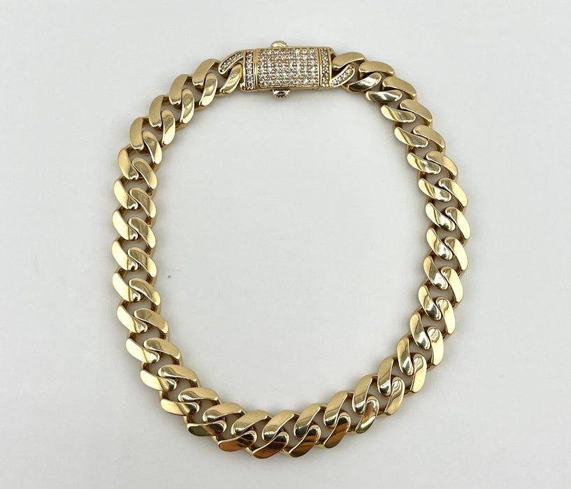 14k Gold Hollow Monaco Bracelet