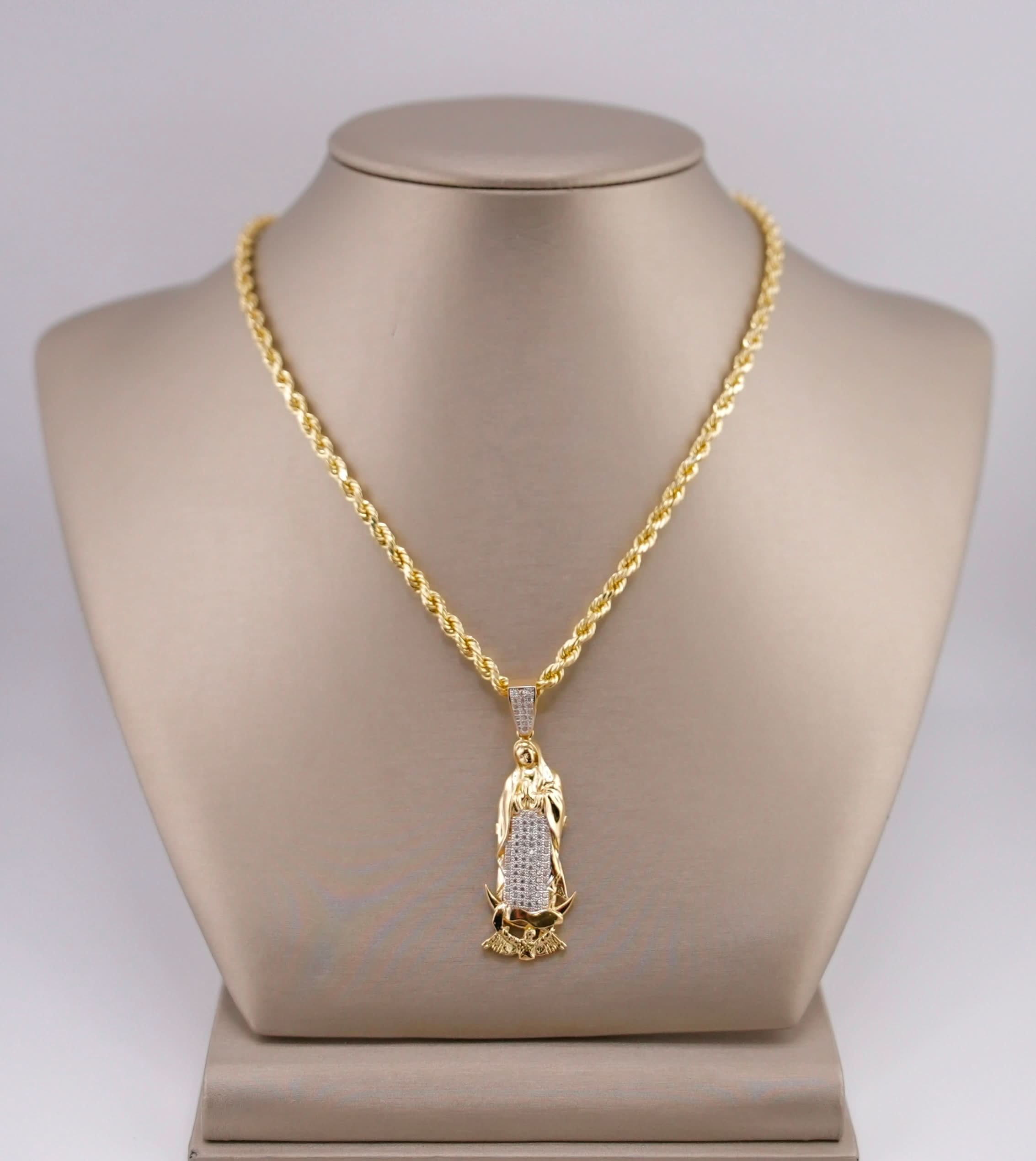 14k Gold Medium Virgencita Chain Set