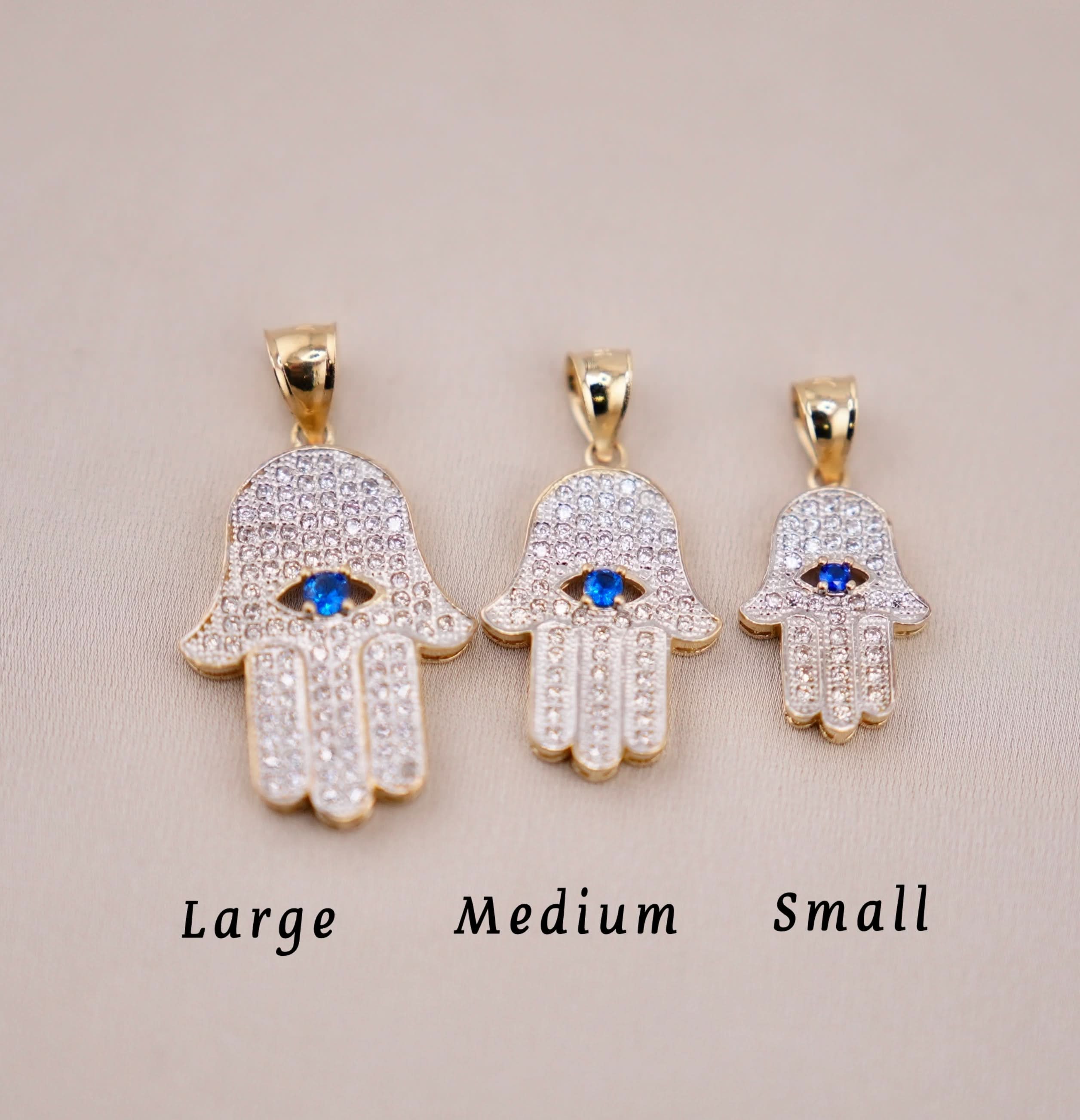 14k Gold Small Hamsa Pendant