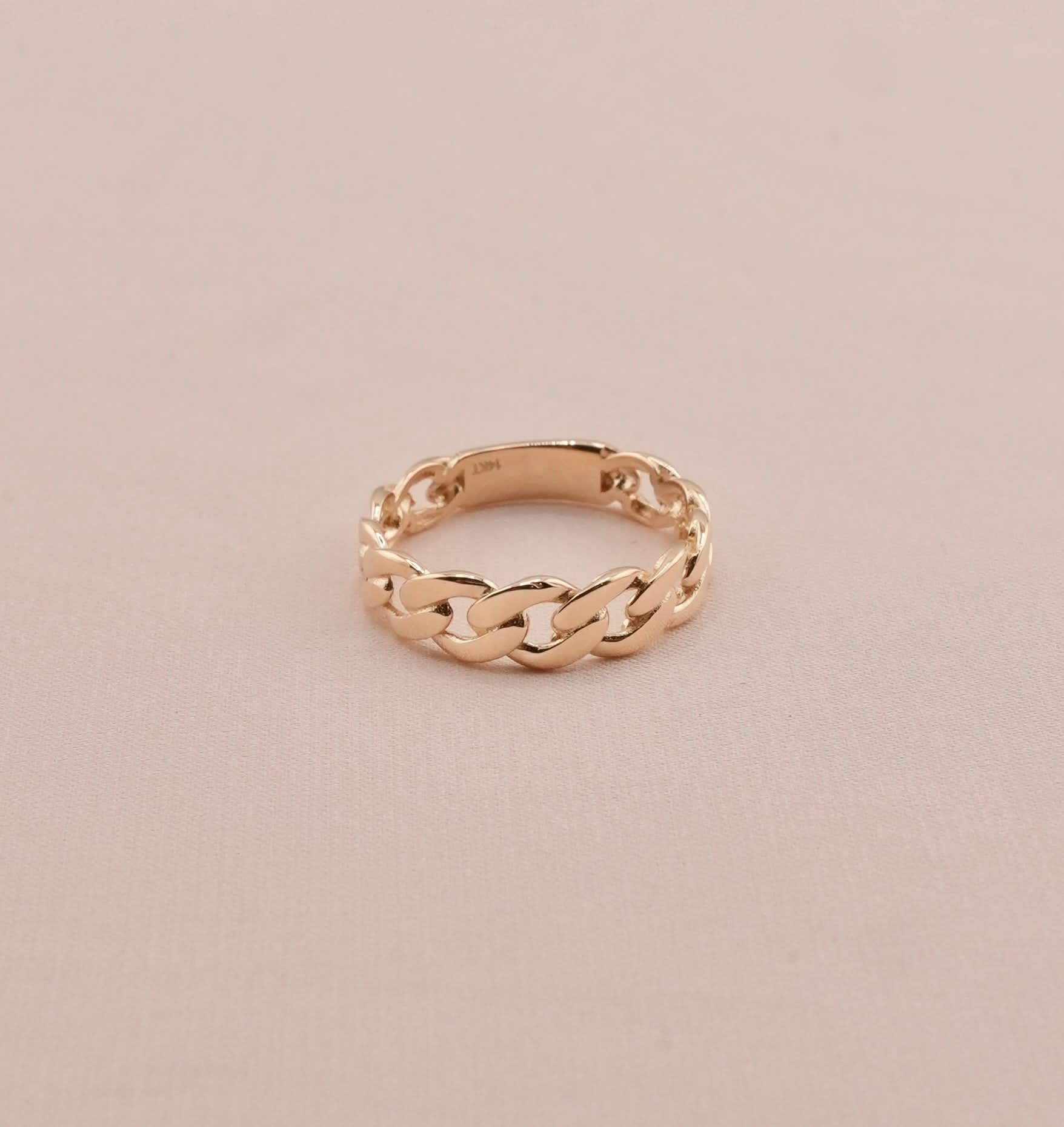14K Gold Cuban Women’s Ring