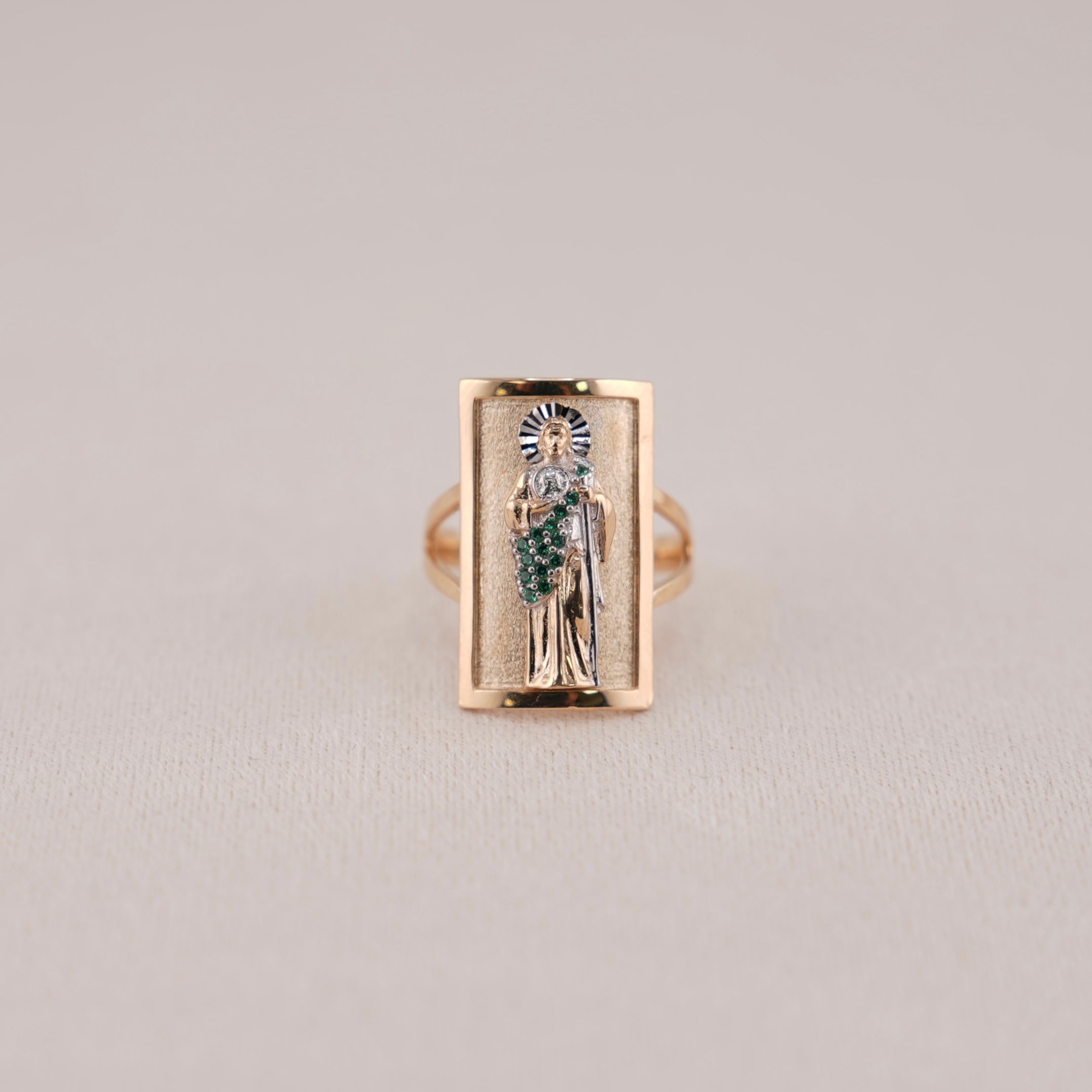 14k Gold Medium San Judas Ring