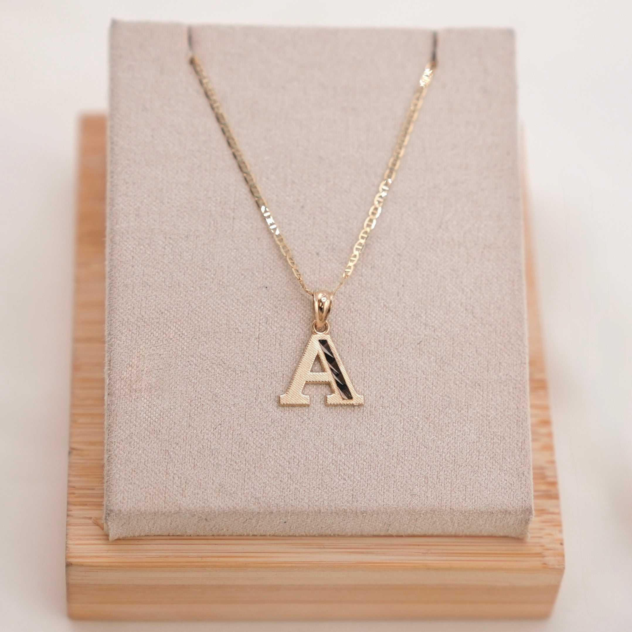 Simple Initial Chain 14k Gold Initial Chain Set