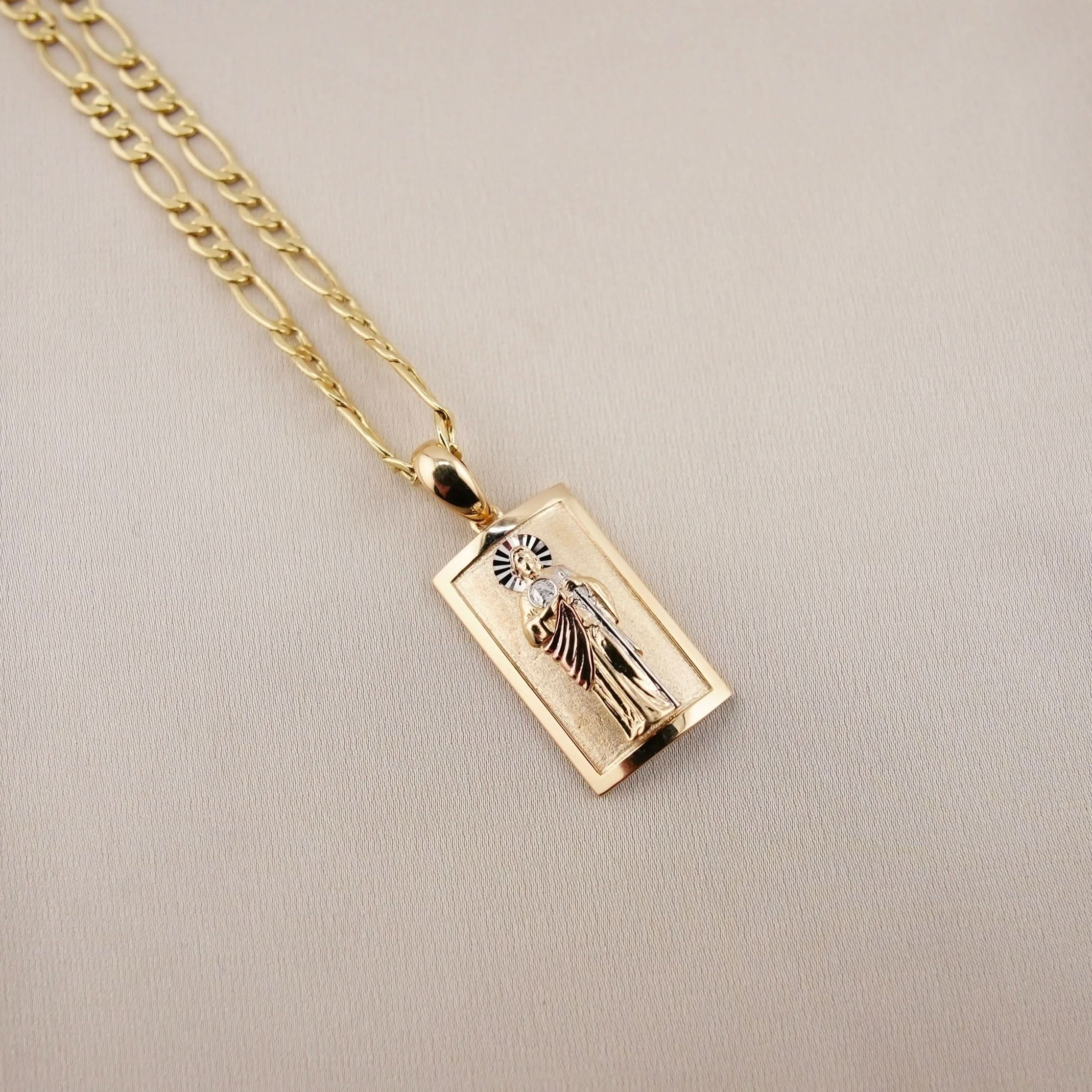14k Gold San Judas Chain Set