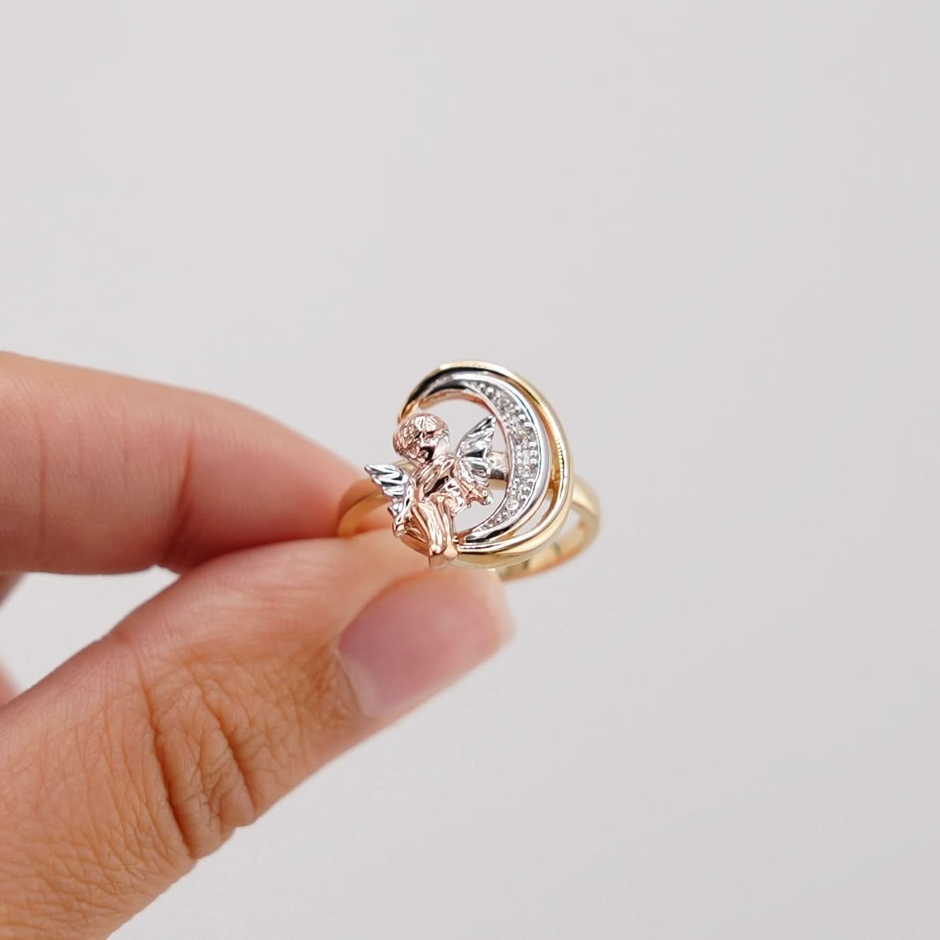 14k Gold Moon Ring