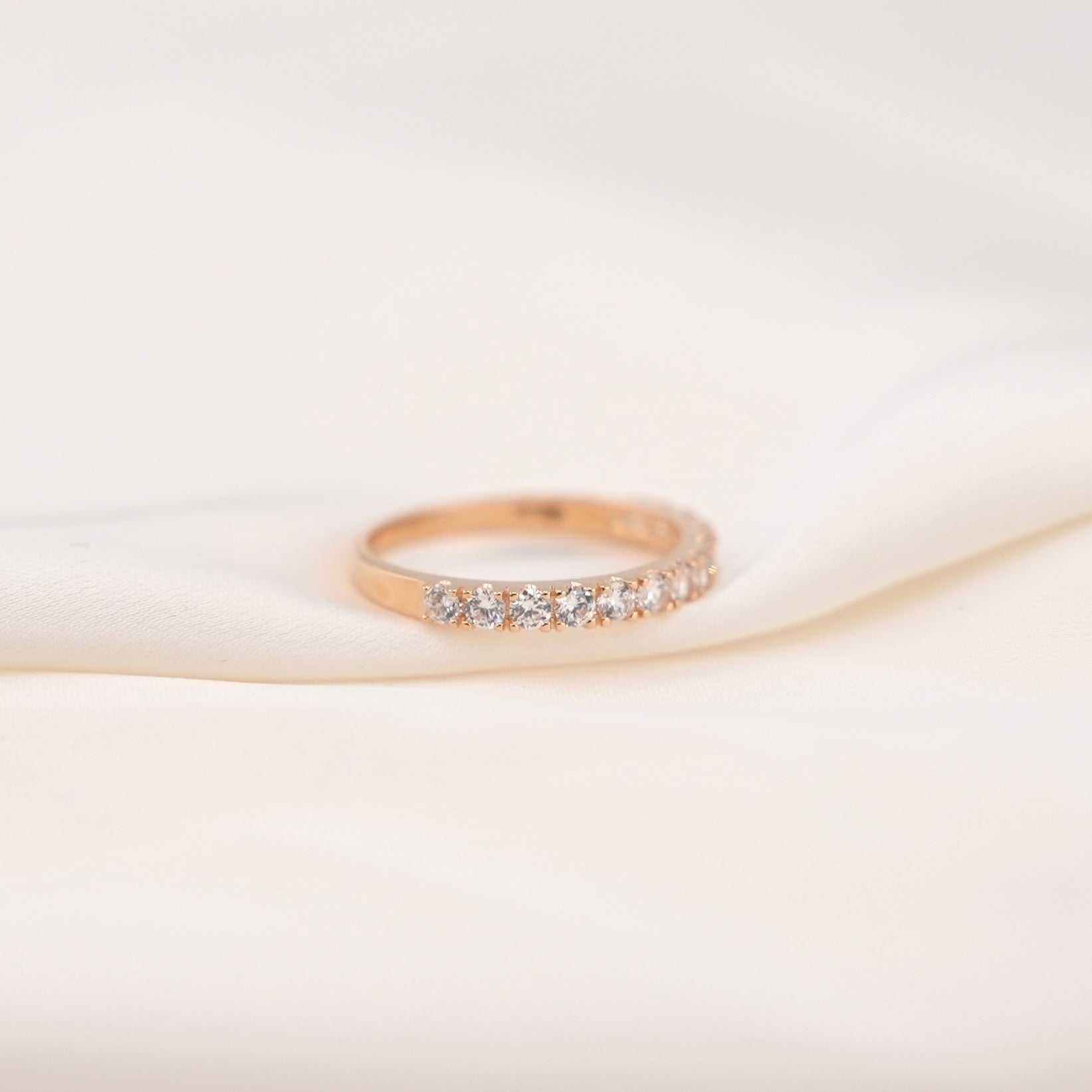 14k Gold 2mm Cz Band Ring
