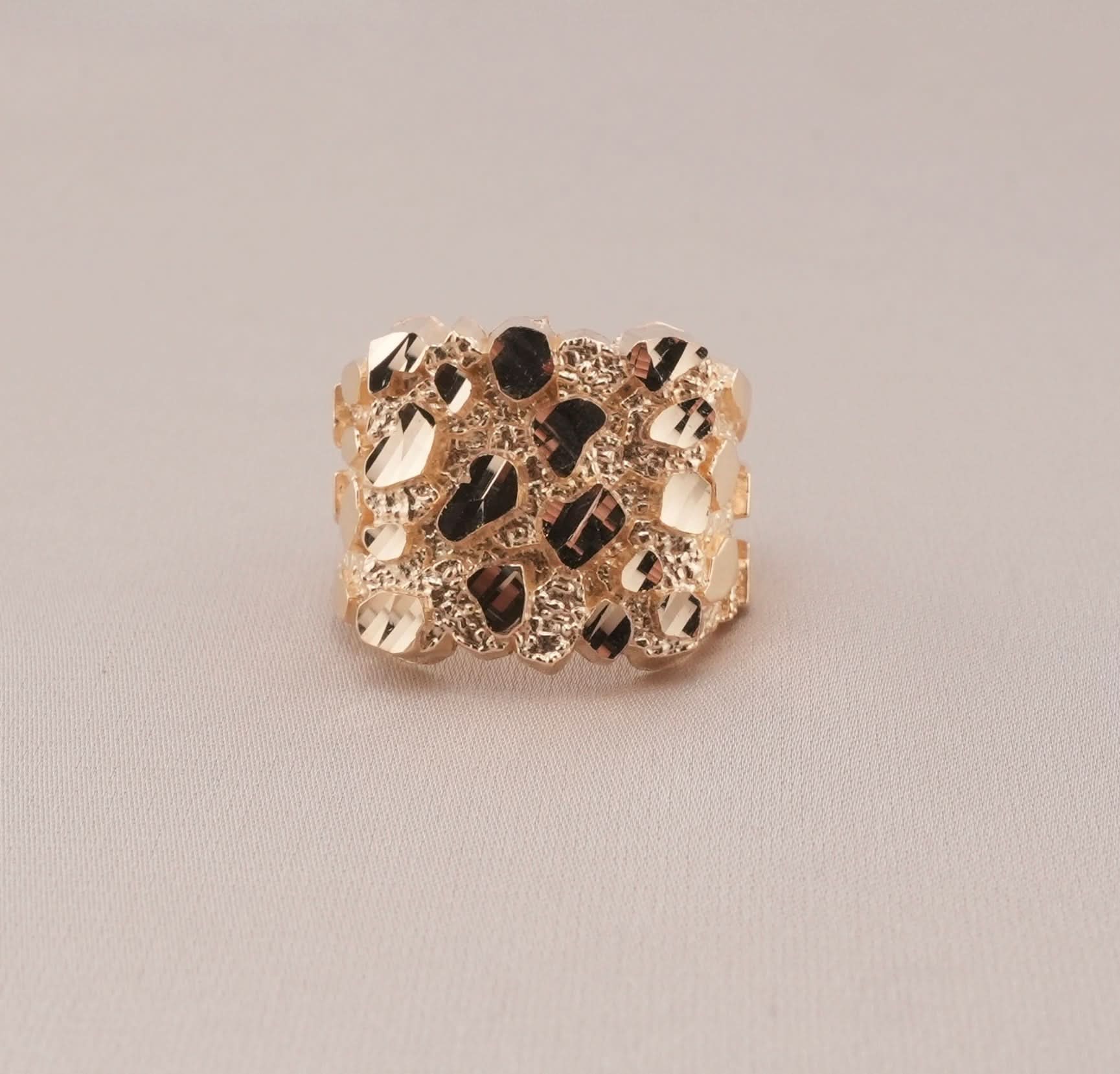 14K Gold Nugget Men's Ring