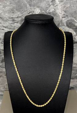 14k Gold Hollow Rope Chain 4mm
