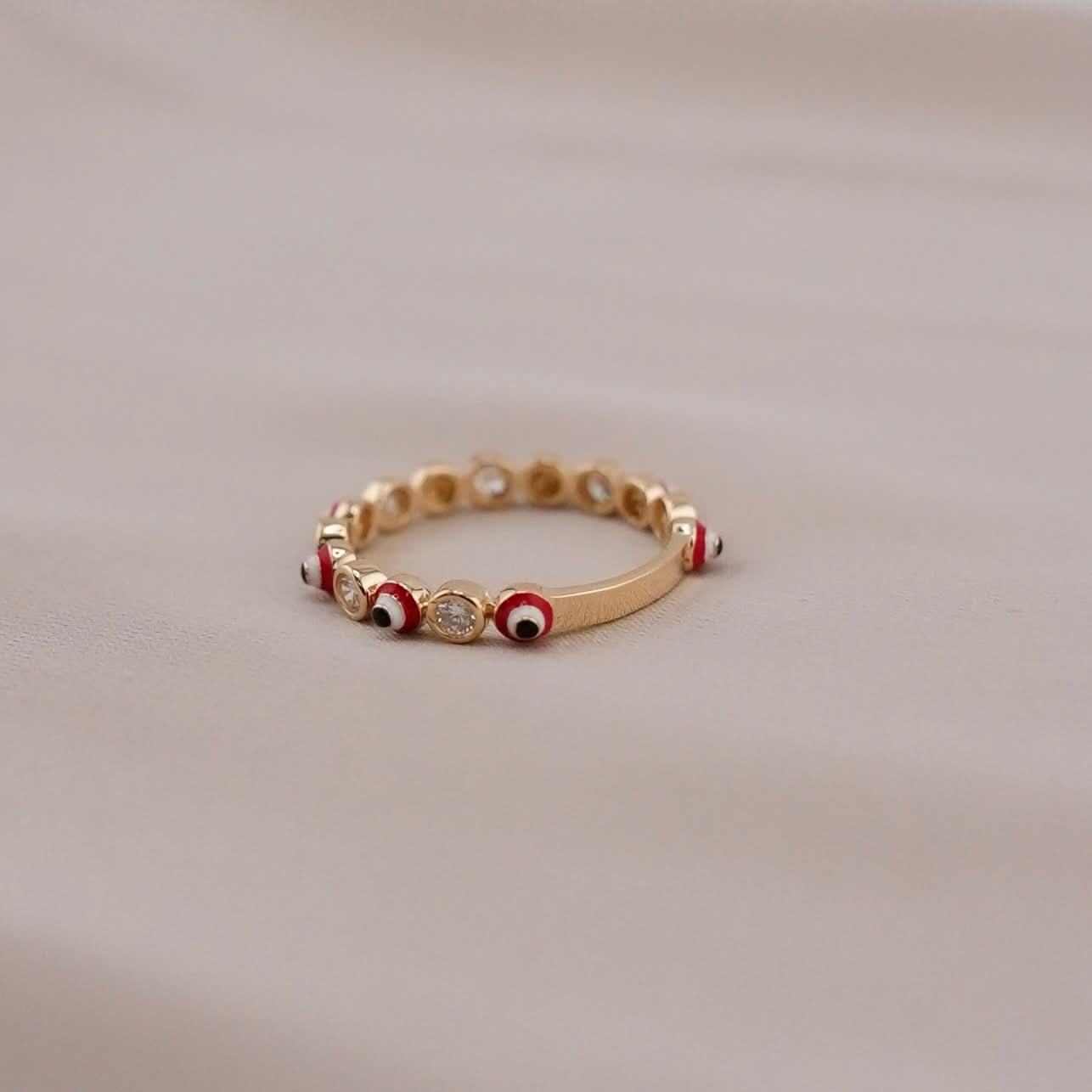 14k Gold Evil Eye Ring