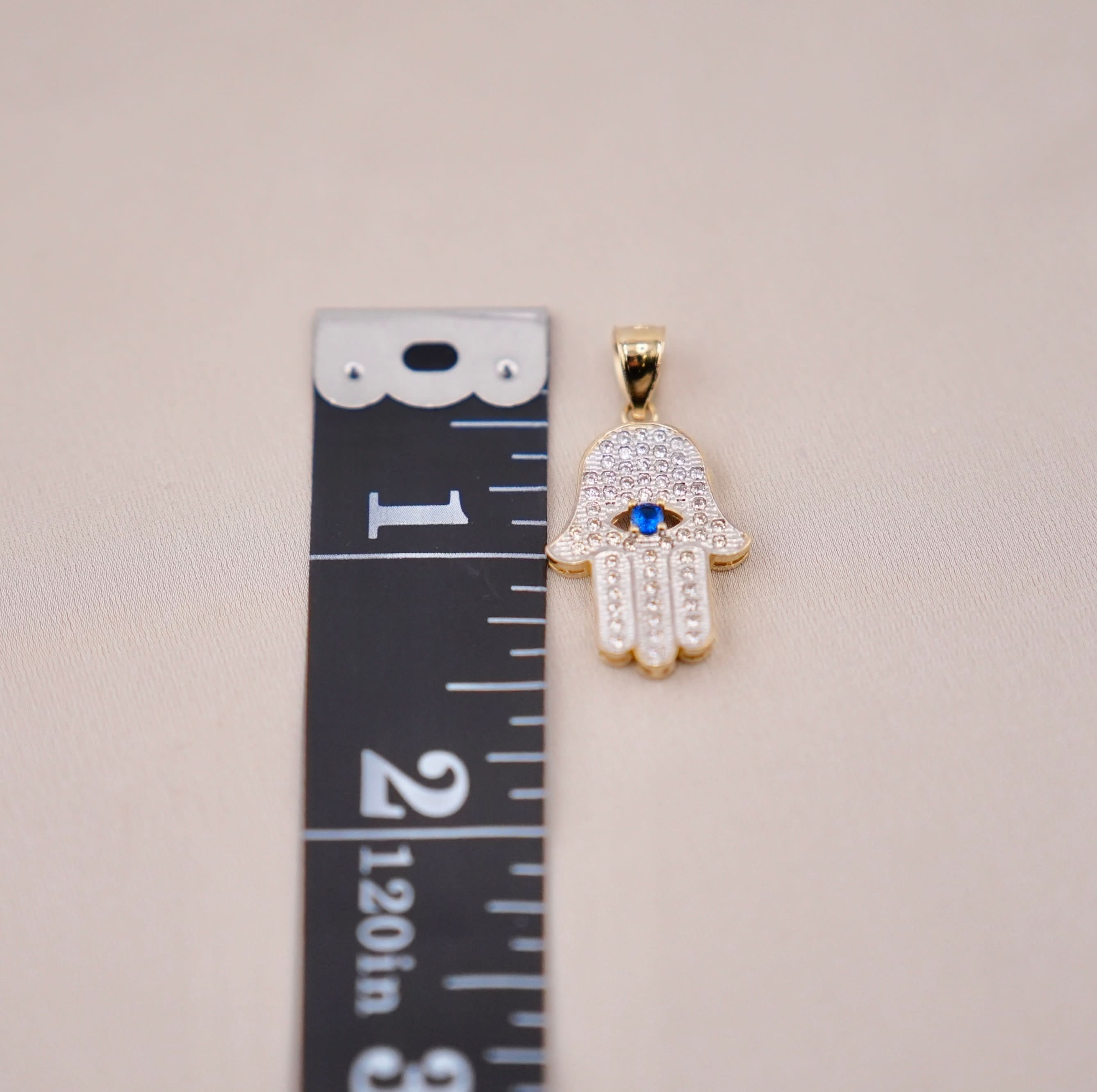 14k Gold Medium Hamsa Pendant