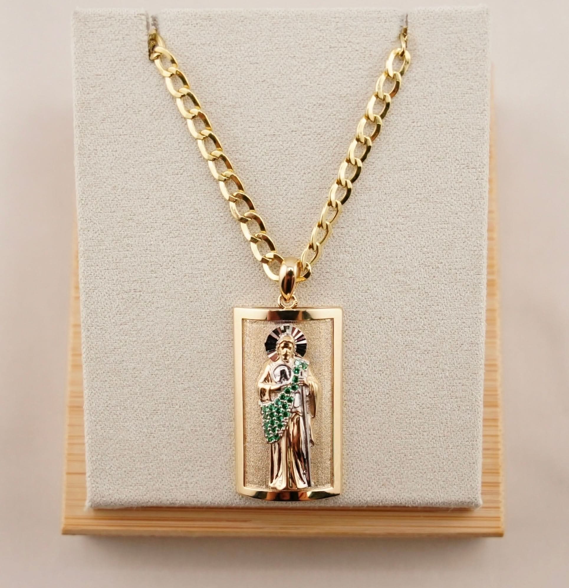 14k Gold San Judas Chain Set