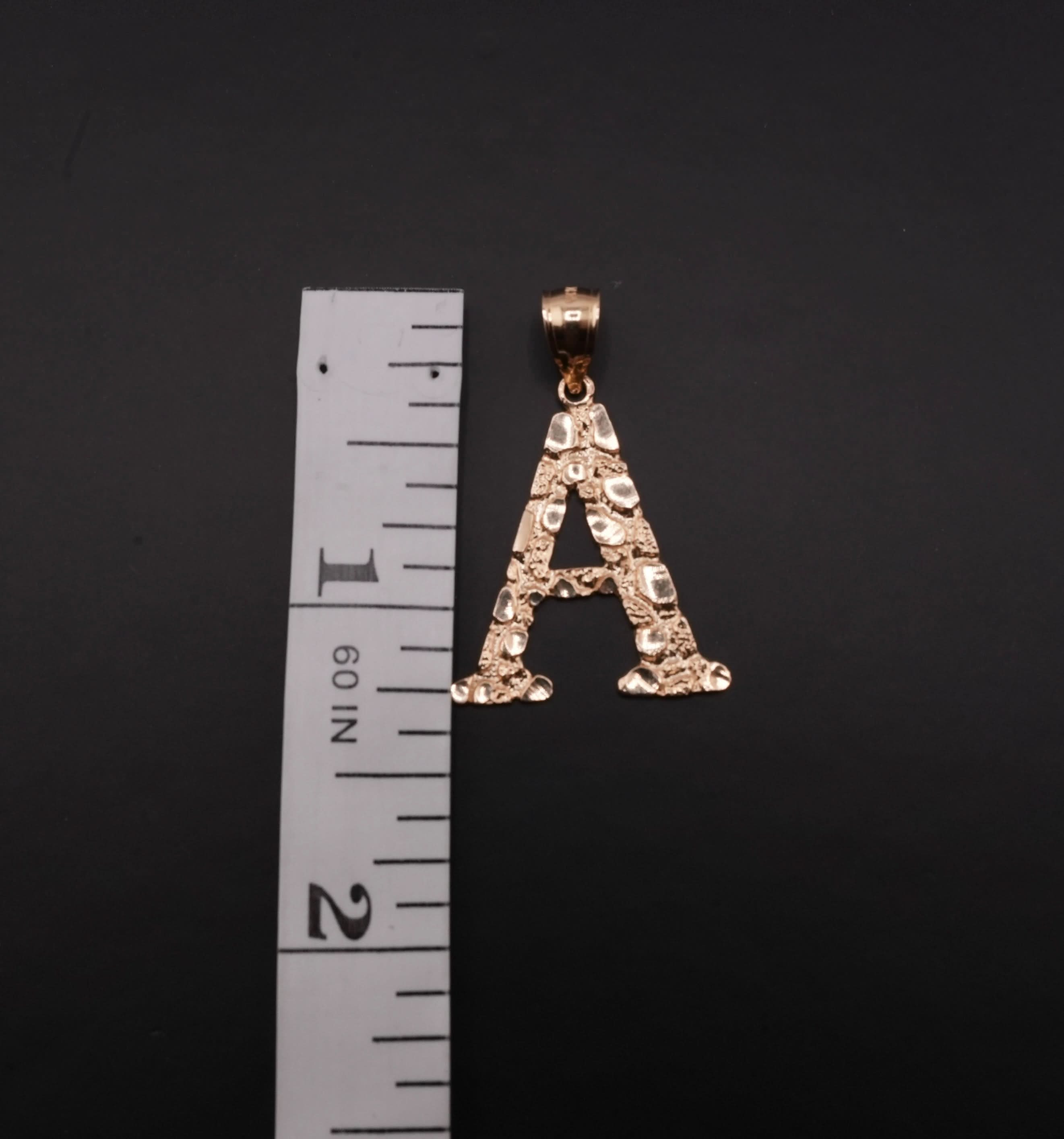 14K Gold Men’s Nugget Initial Chain Set