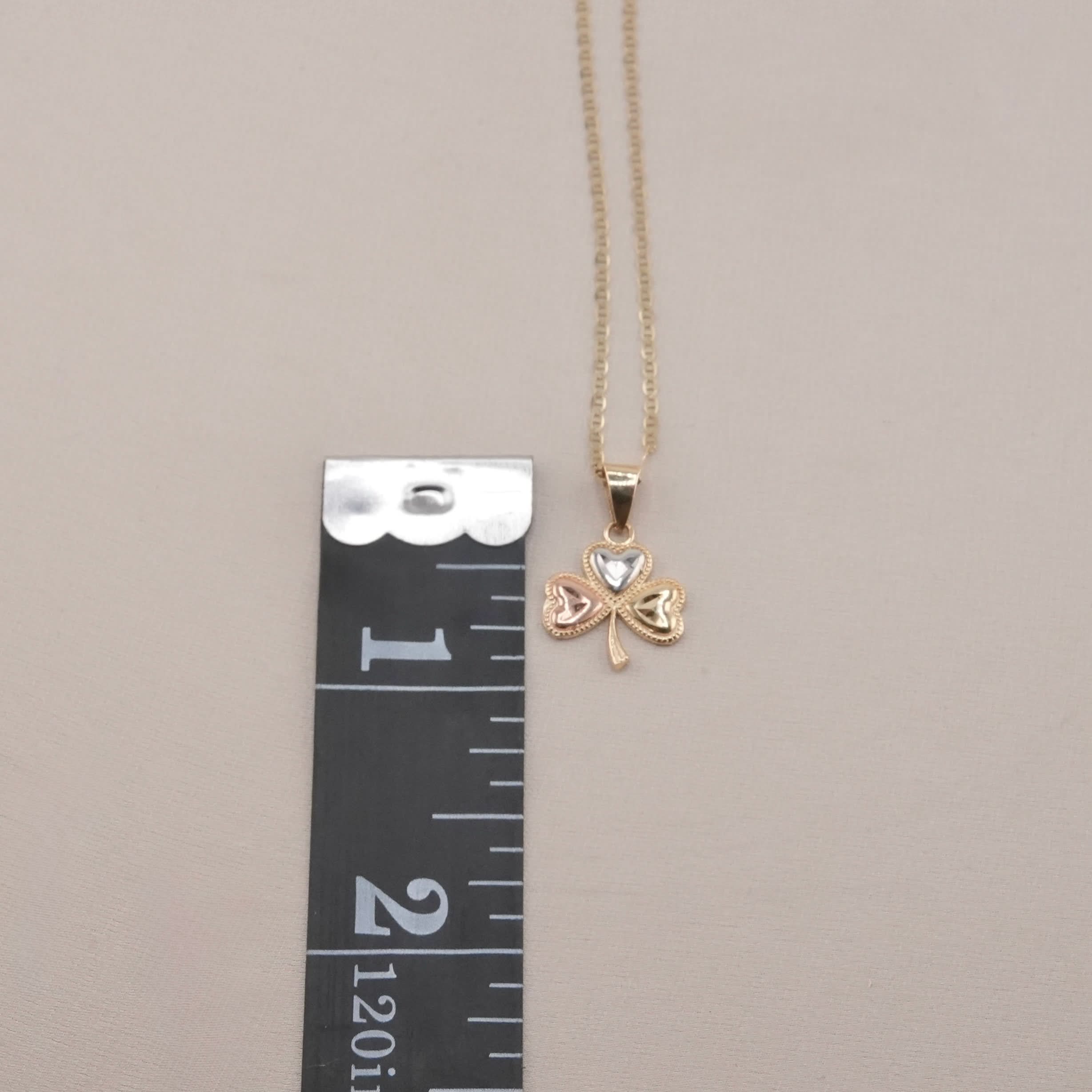 14k Gold Clover Chain Set