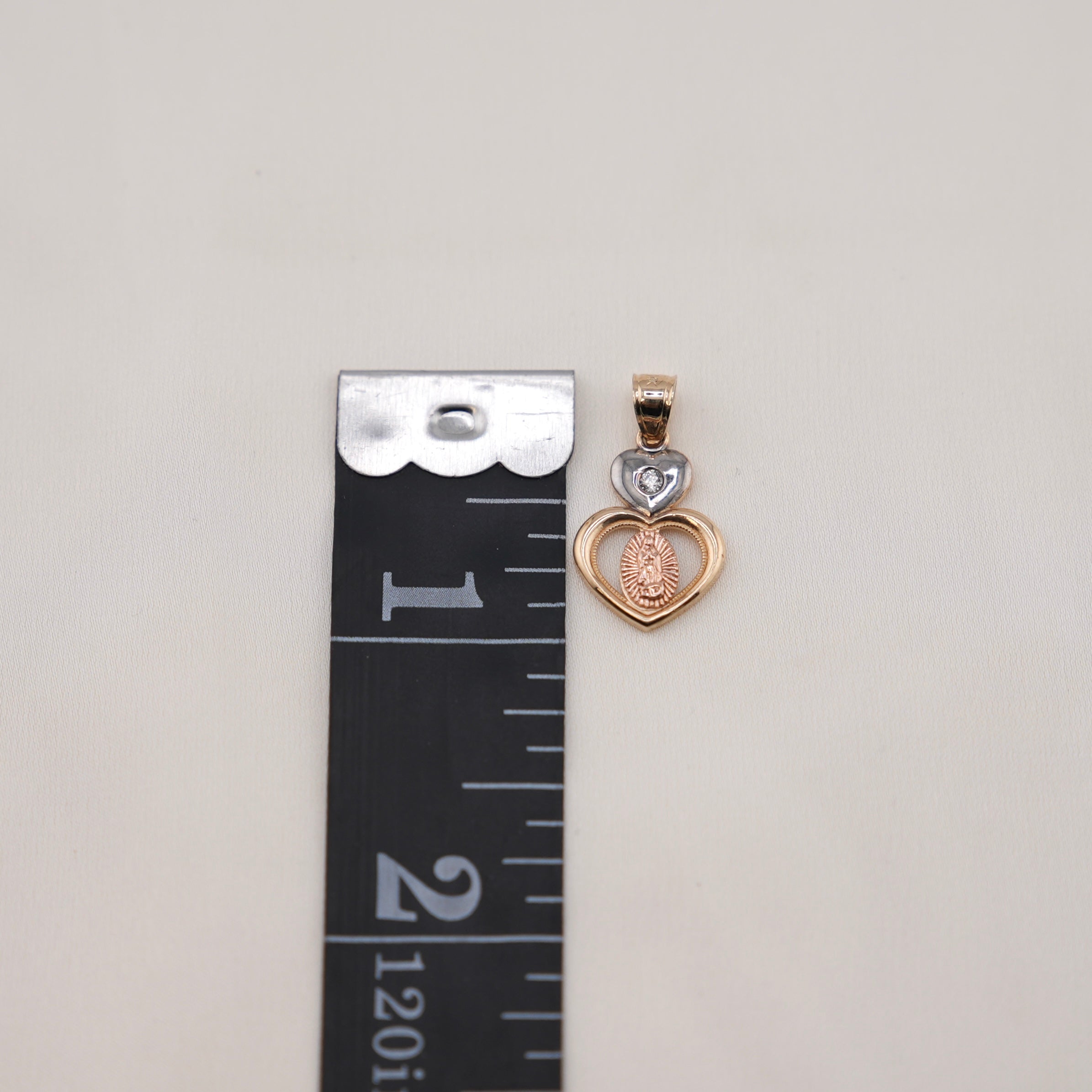 14k Gold Virgencita Heart Chain set