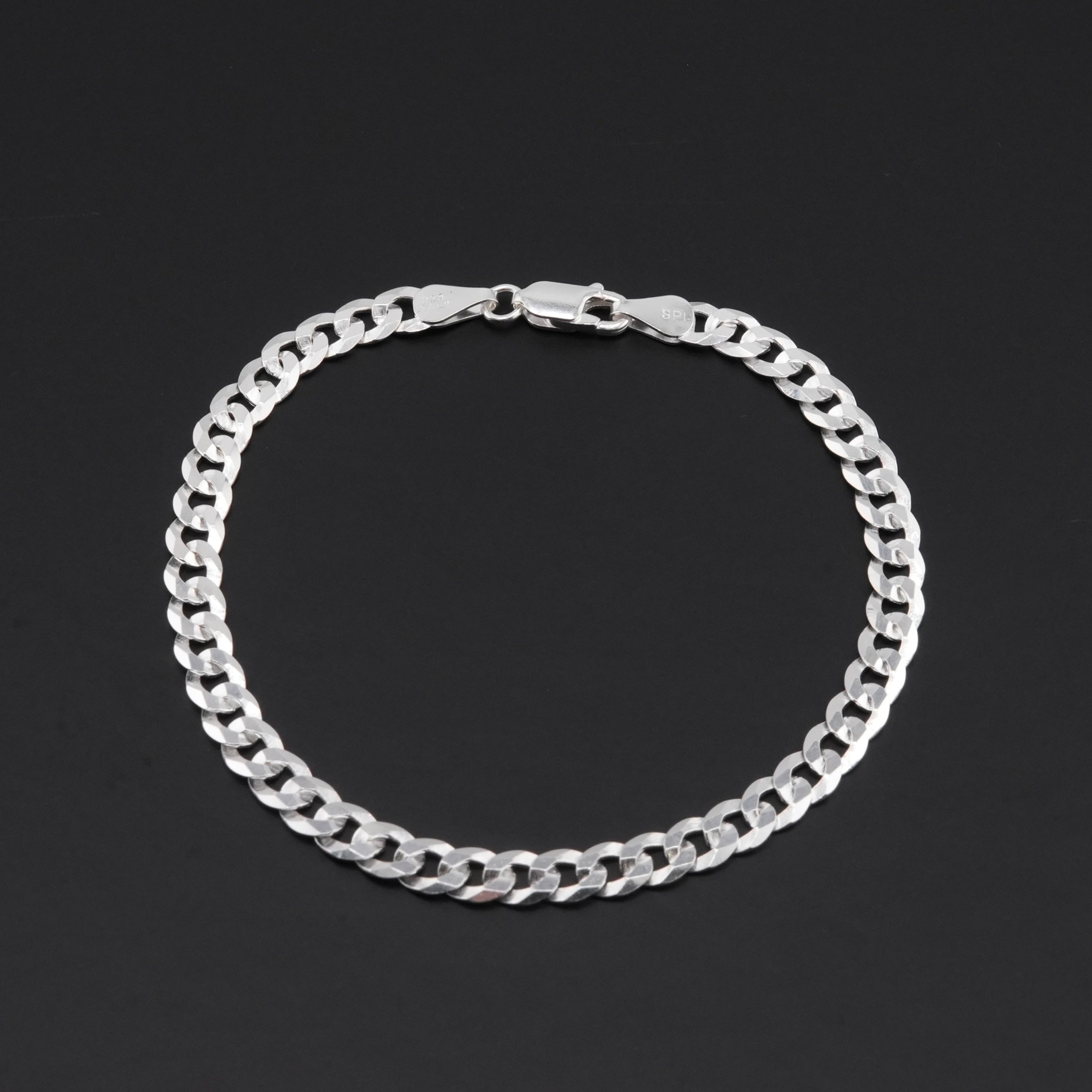 925 Silver Curb Bracelet 5mm .