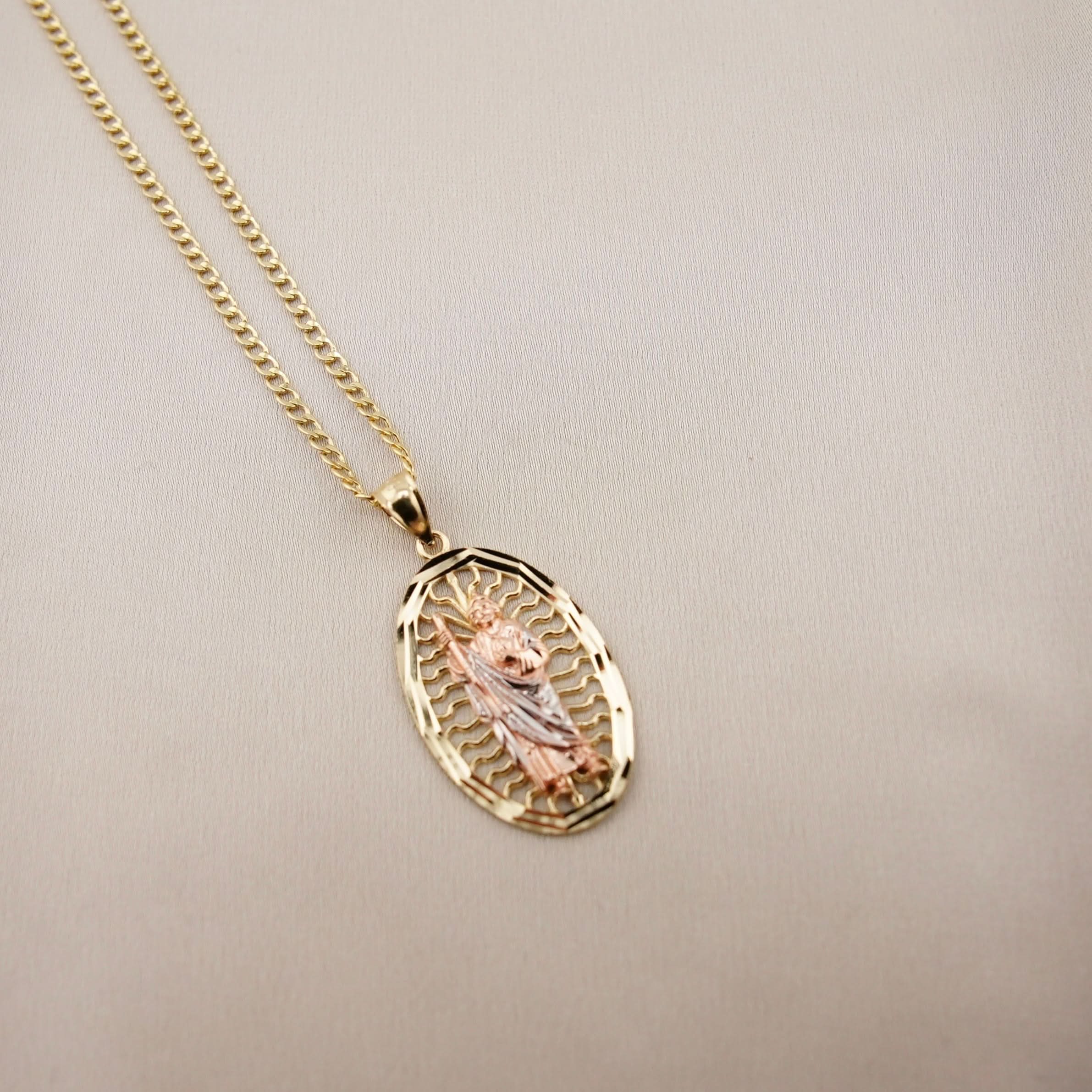 14k Gold San Judas Chain Set