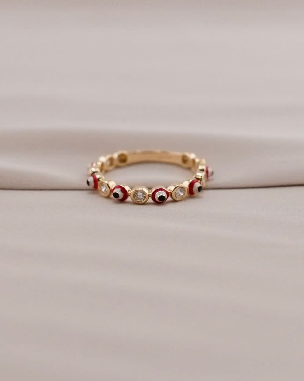 14k Gold Evil Eye Ring