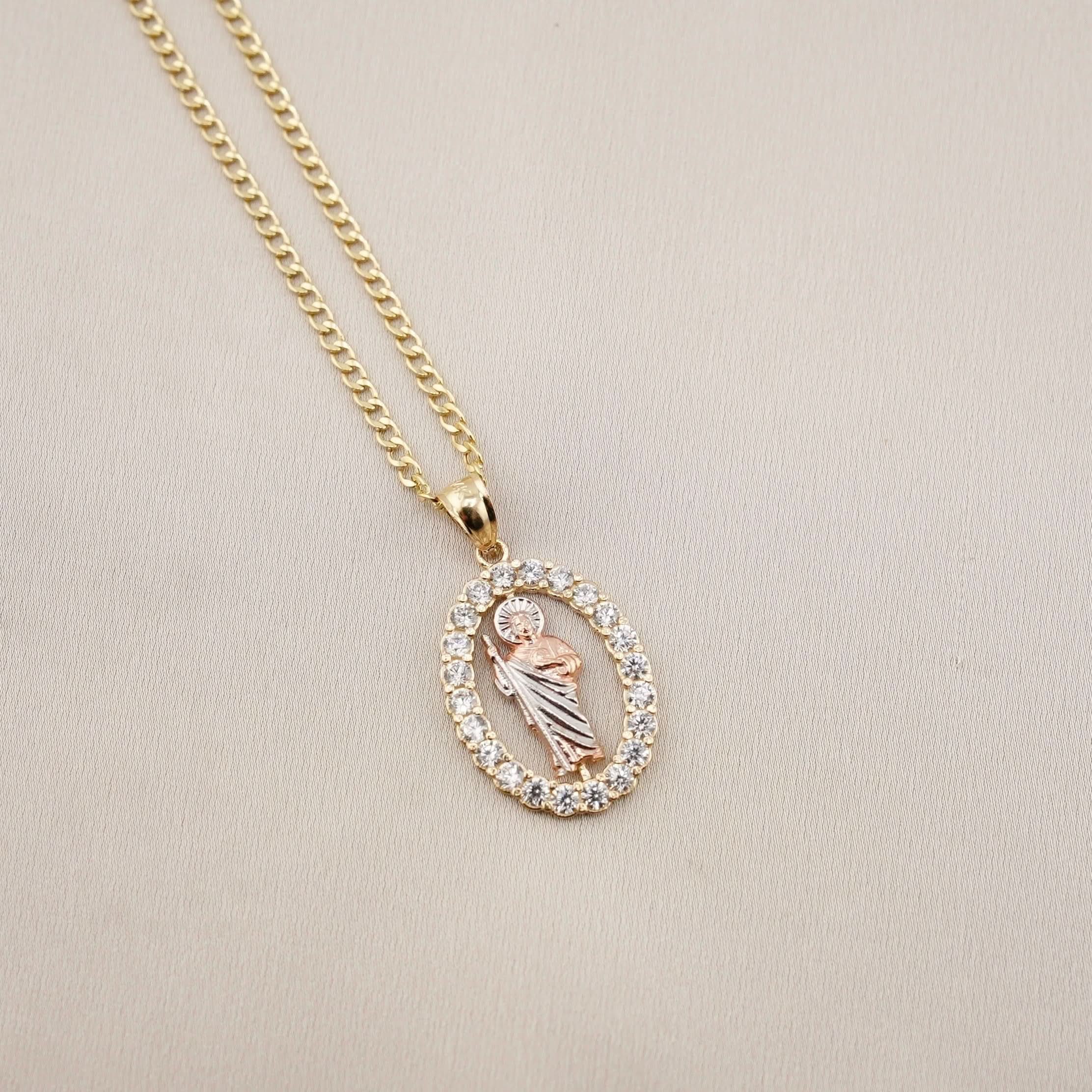 14k Gold San Judas Chain Set