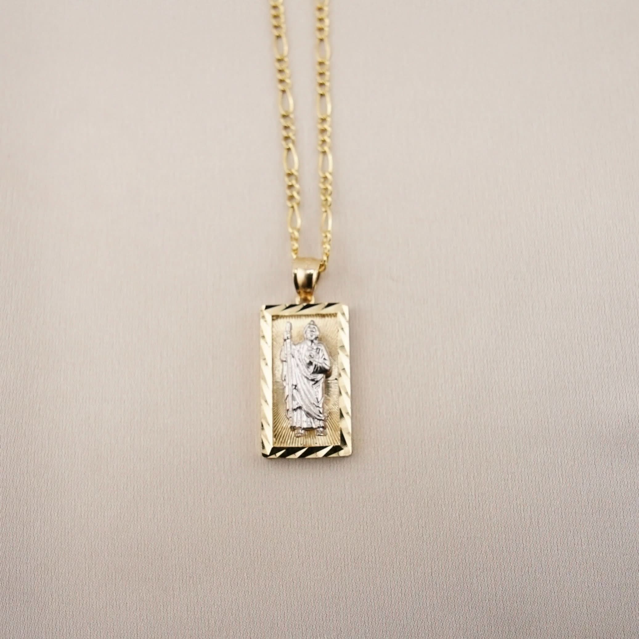 14k Gold San Judas Chain Set