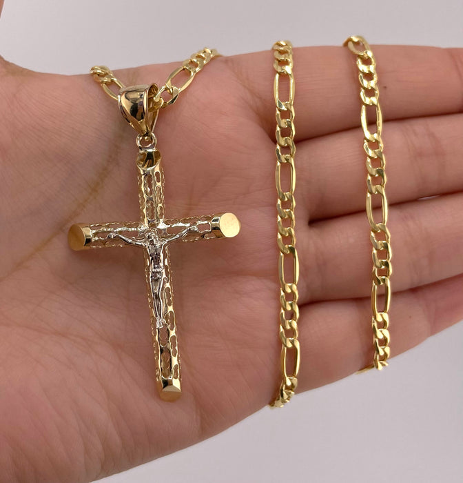 14k Gold Cross Chain Set CBP#1