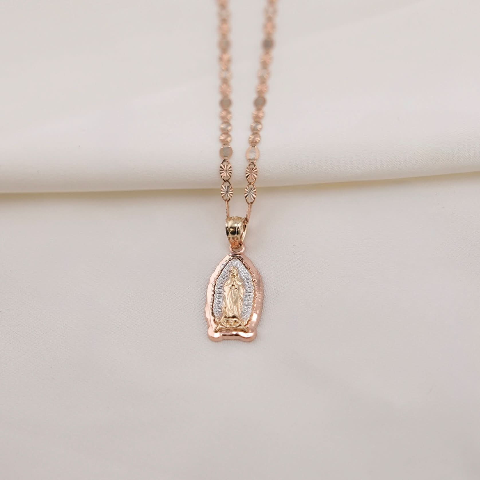 14k Gold Small Virgencita Chain Set