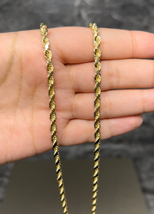 14k Gold Hollow Rope Chain 5mm — AB and J