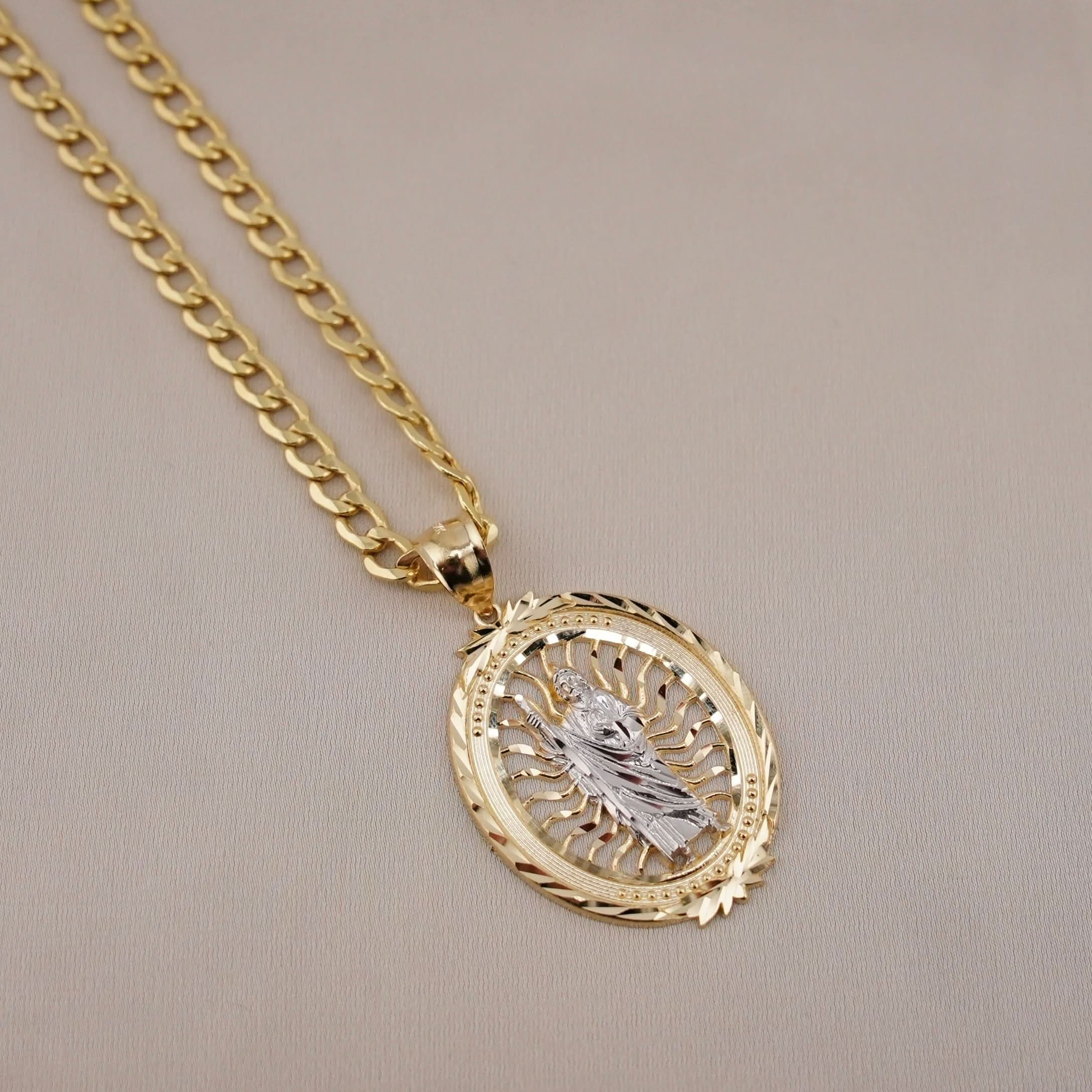 14k Gold San Judas Chain Set