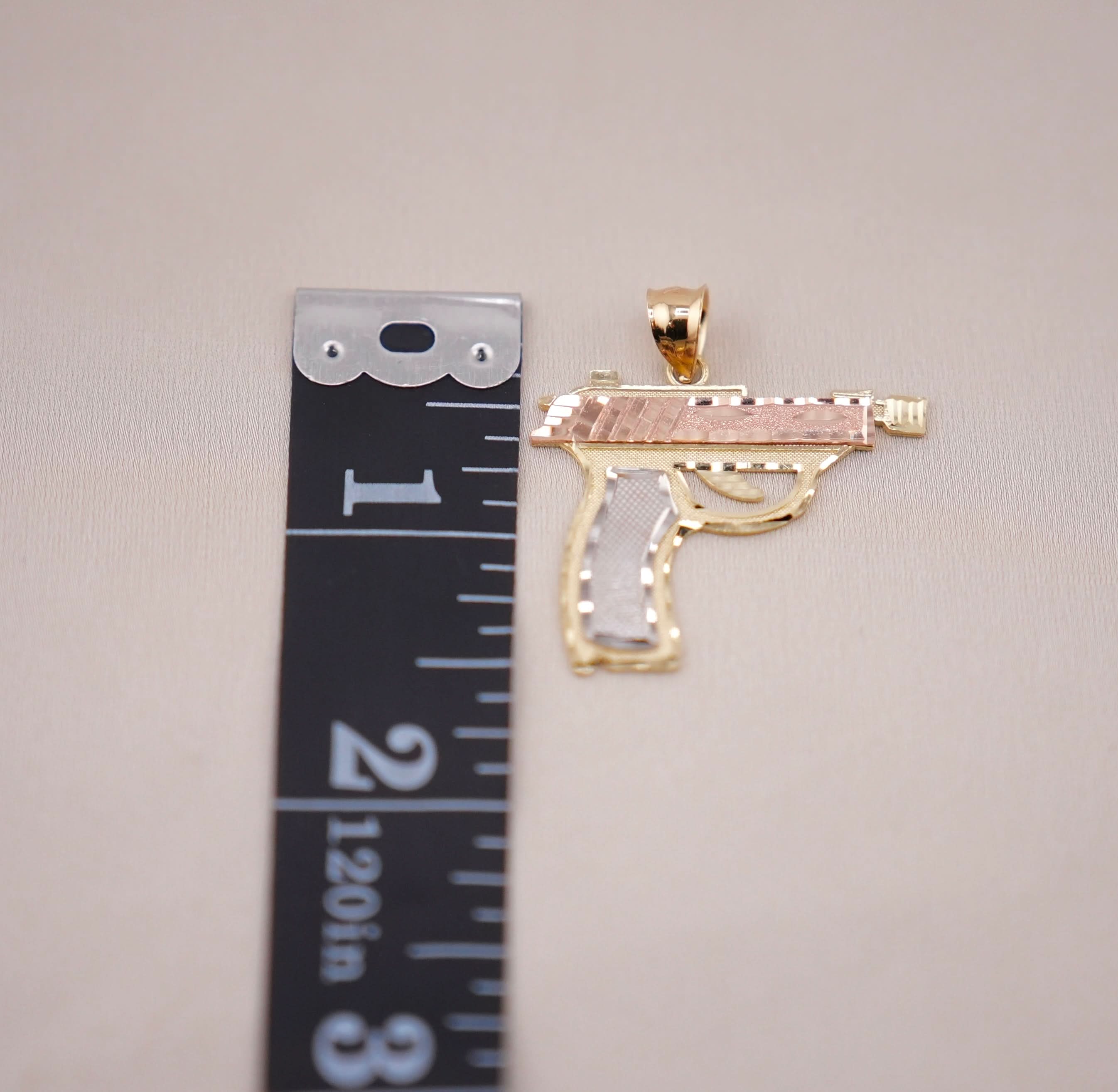 14k Gold Medium Gun Pendant