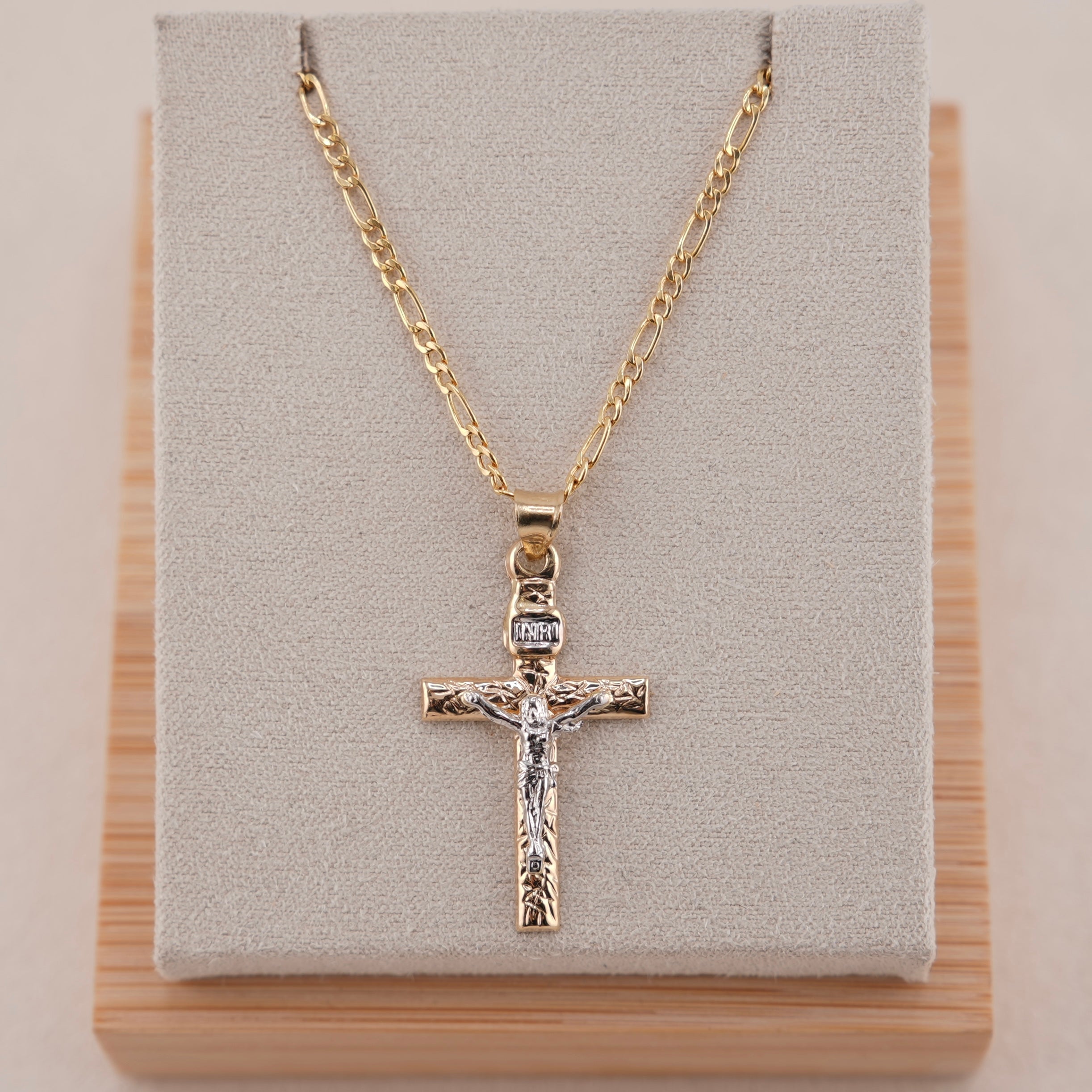 14k Gold Cross Chain Set