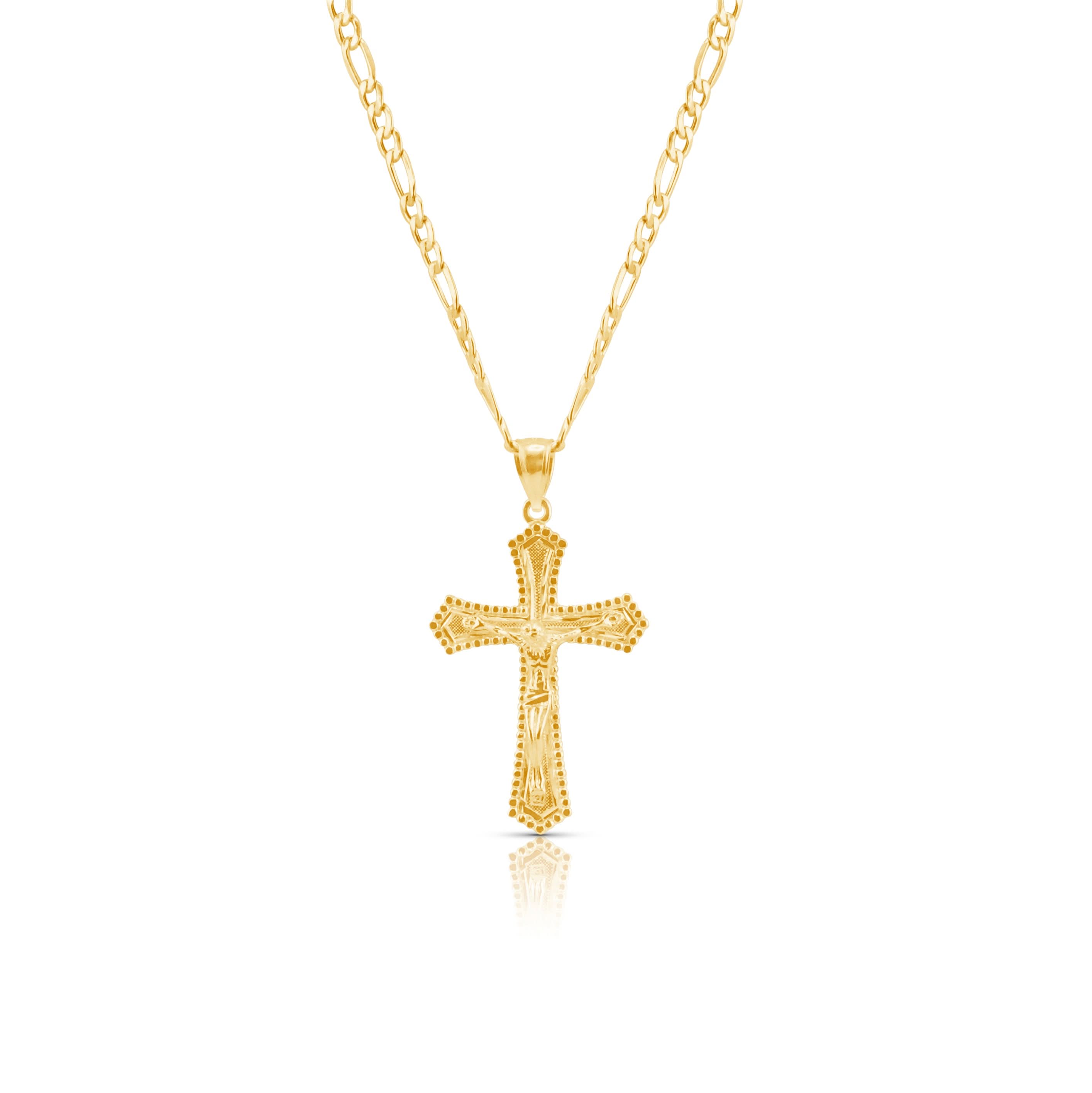14k Gold Cross Pendant or Chain Set