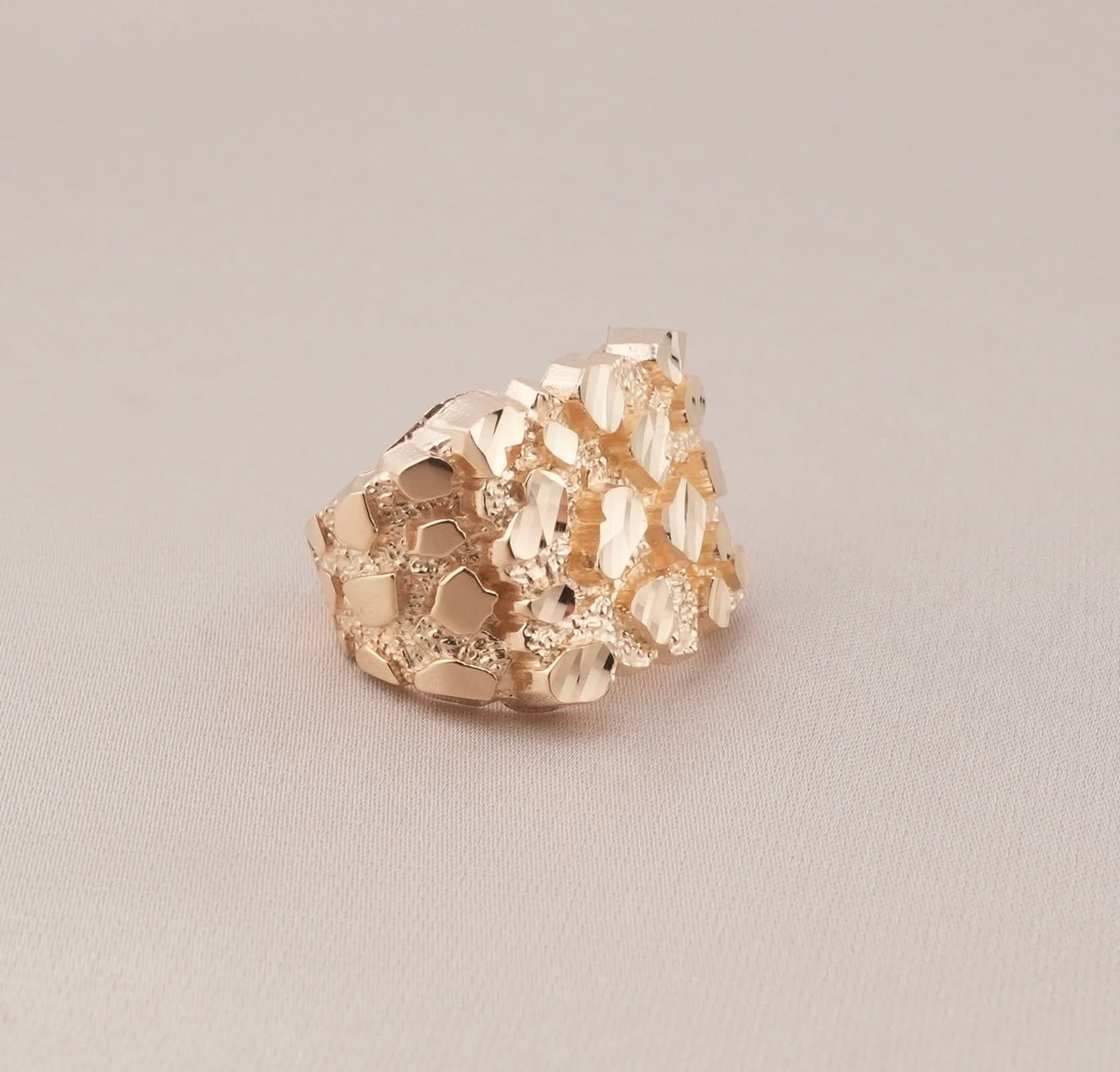 14K Gold Nugget Men's Ring