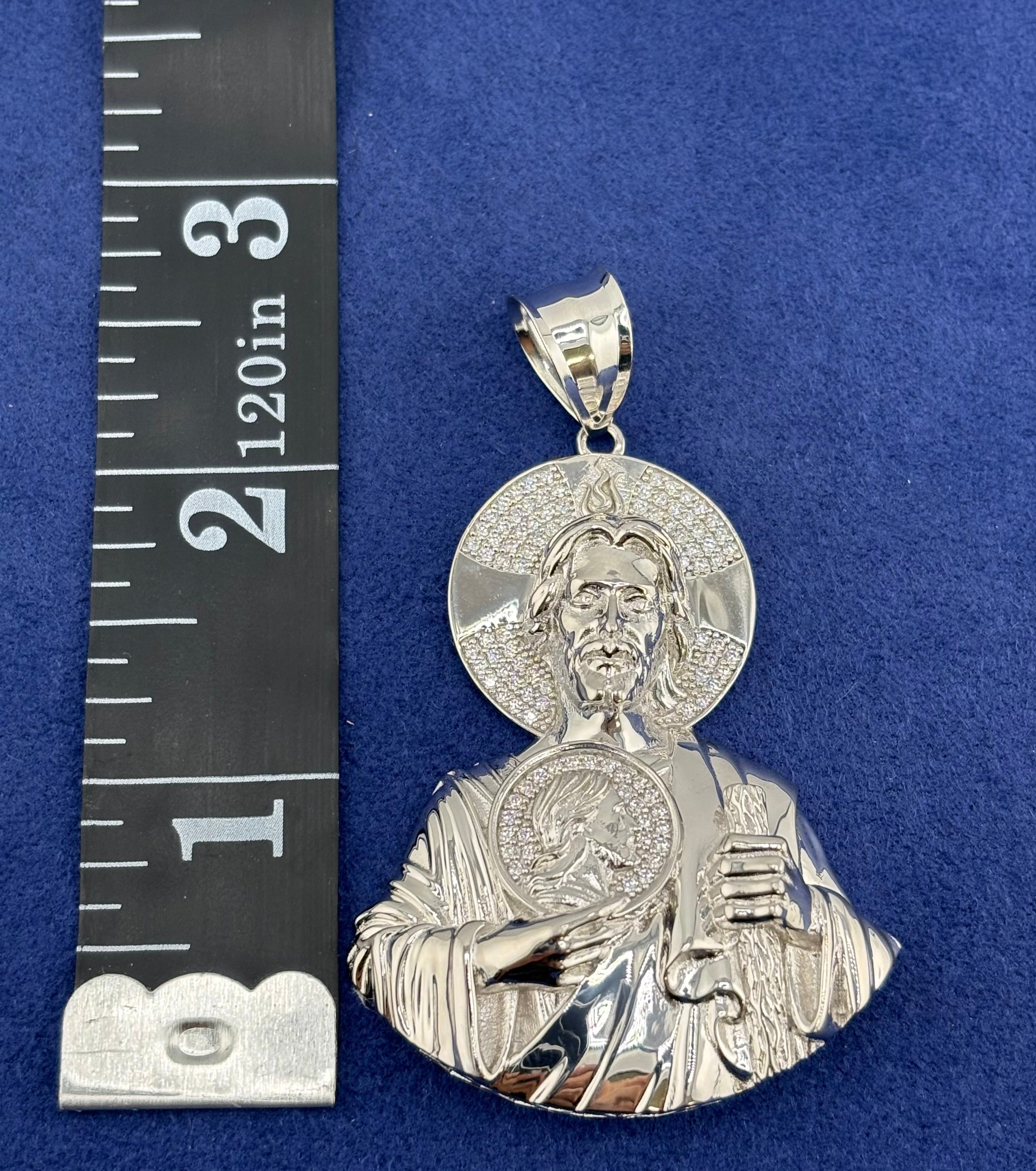 Silver 925 San Judas Half Body Chain Set