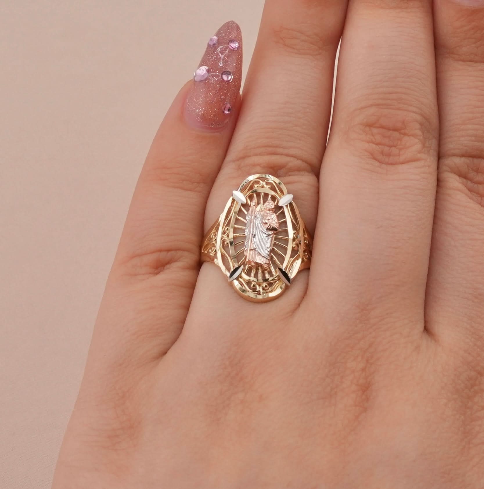 14K Gold San Judas Women’s Ring . 024